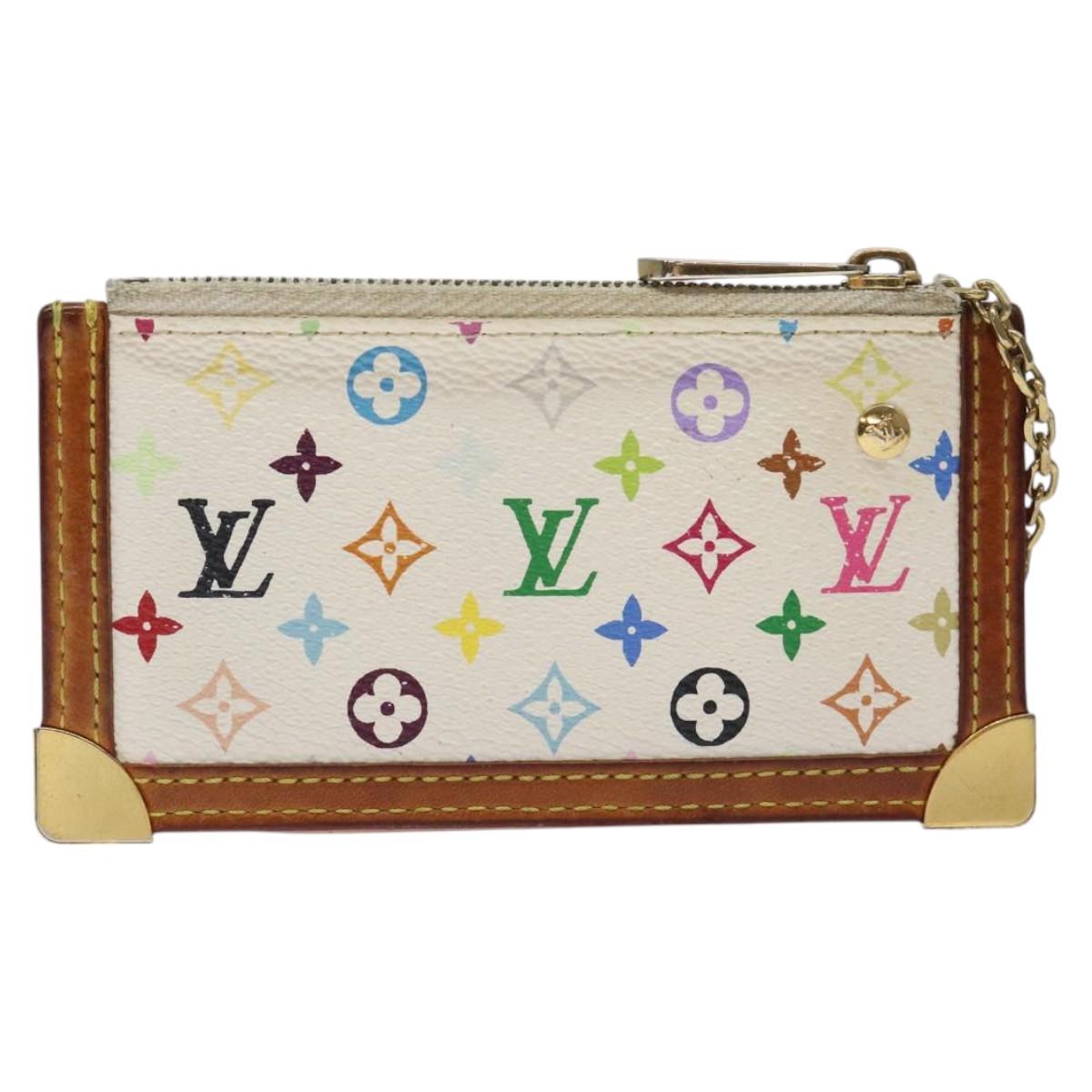 LOUIS VUITTON Monogram Multicolor Pochette Cles Purse White M92655 Auth 126643