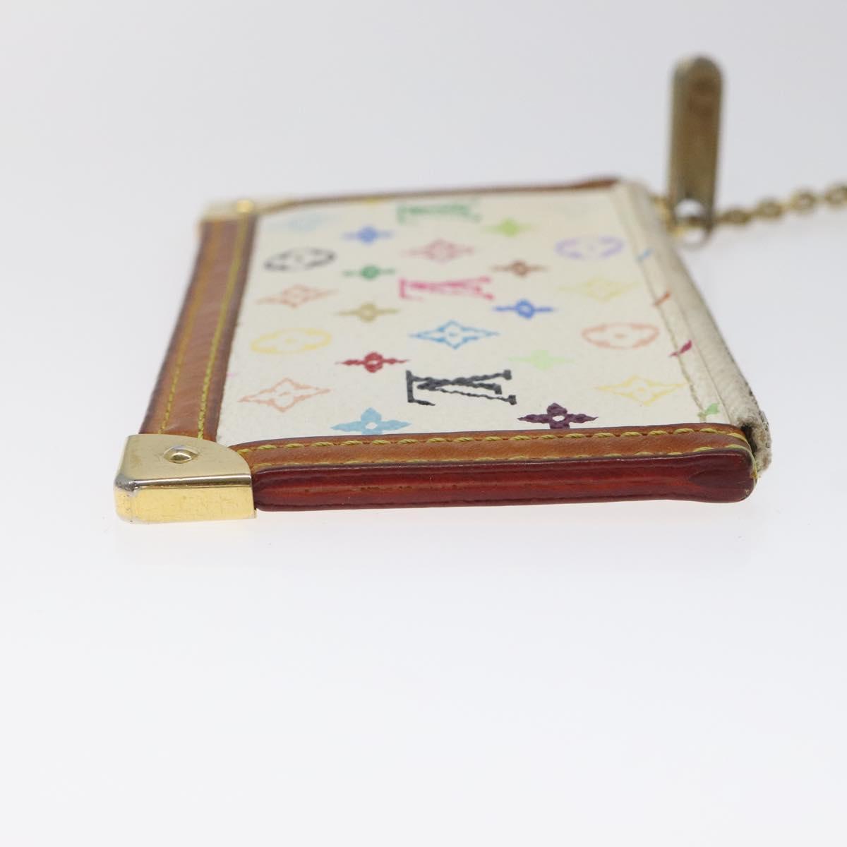 LOUIS VUITTON Monogram Multicolor Pochette Cles Purse White M92655 Auth 126643