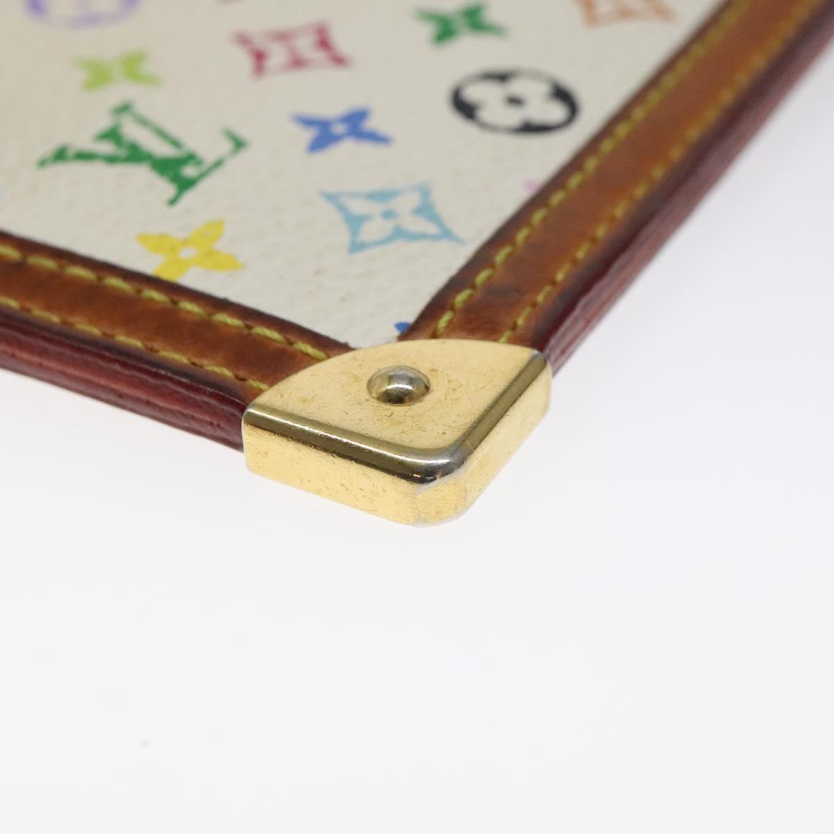 LOUIS VUITTON Monogram Multicolor Pochette Cles Purse White M92655 Auth 126643