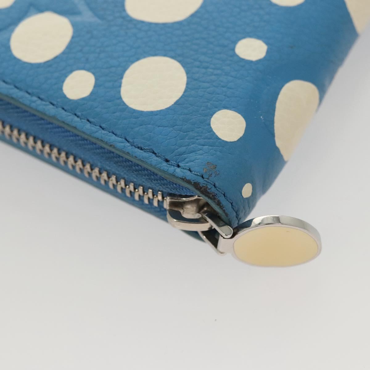 LOUIS VUITTON Empreinte Yayoi Kusama Zippy Wallet Blue M81954 LV Auth 126653