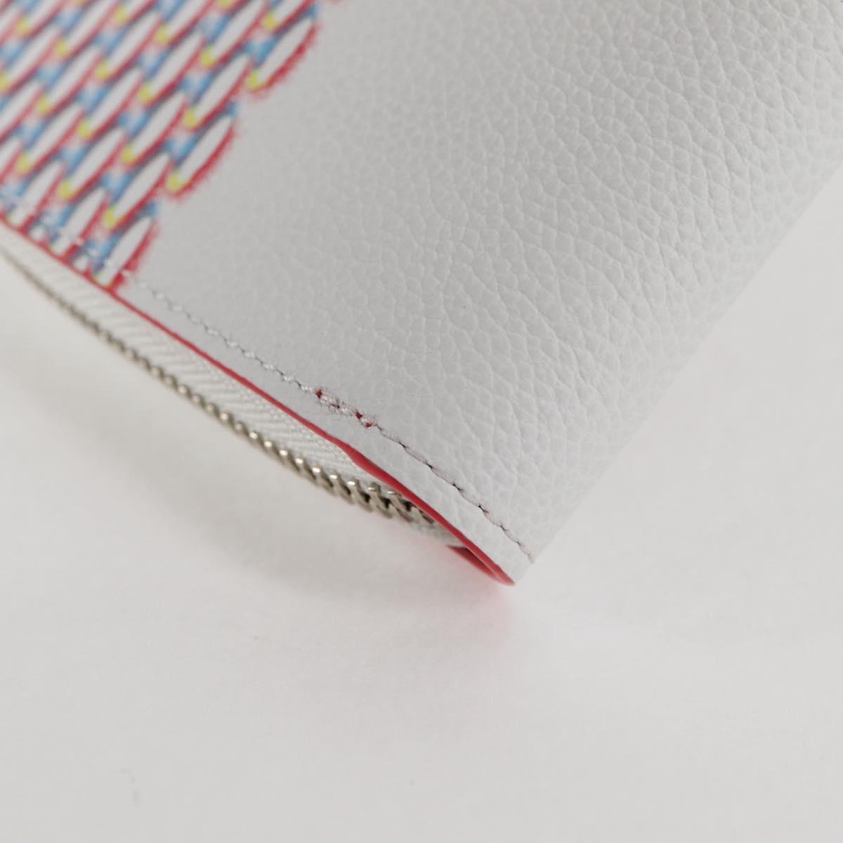 LOUIS VUITTON Damier Spray Zippy Wallet Vertical White M81403 LV Auth 126654M