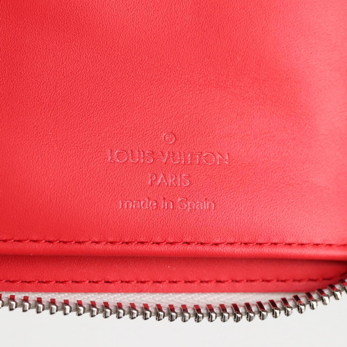 LOUIS VUITTON Damier Spray Zippy Wallet Vertical White M81403 LV Auth 126654M