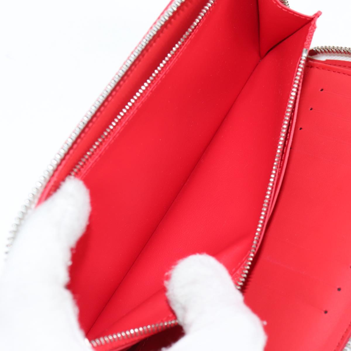 LOUIS VUITTON Damier Spray Zippy Wallet Vertical White M81403 LV Auth 126654M