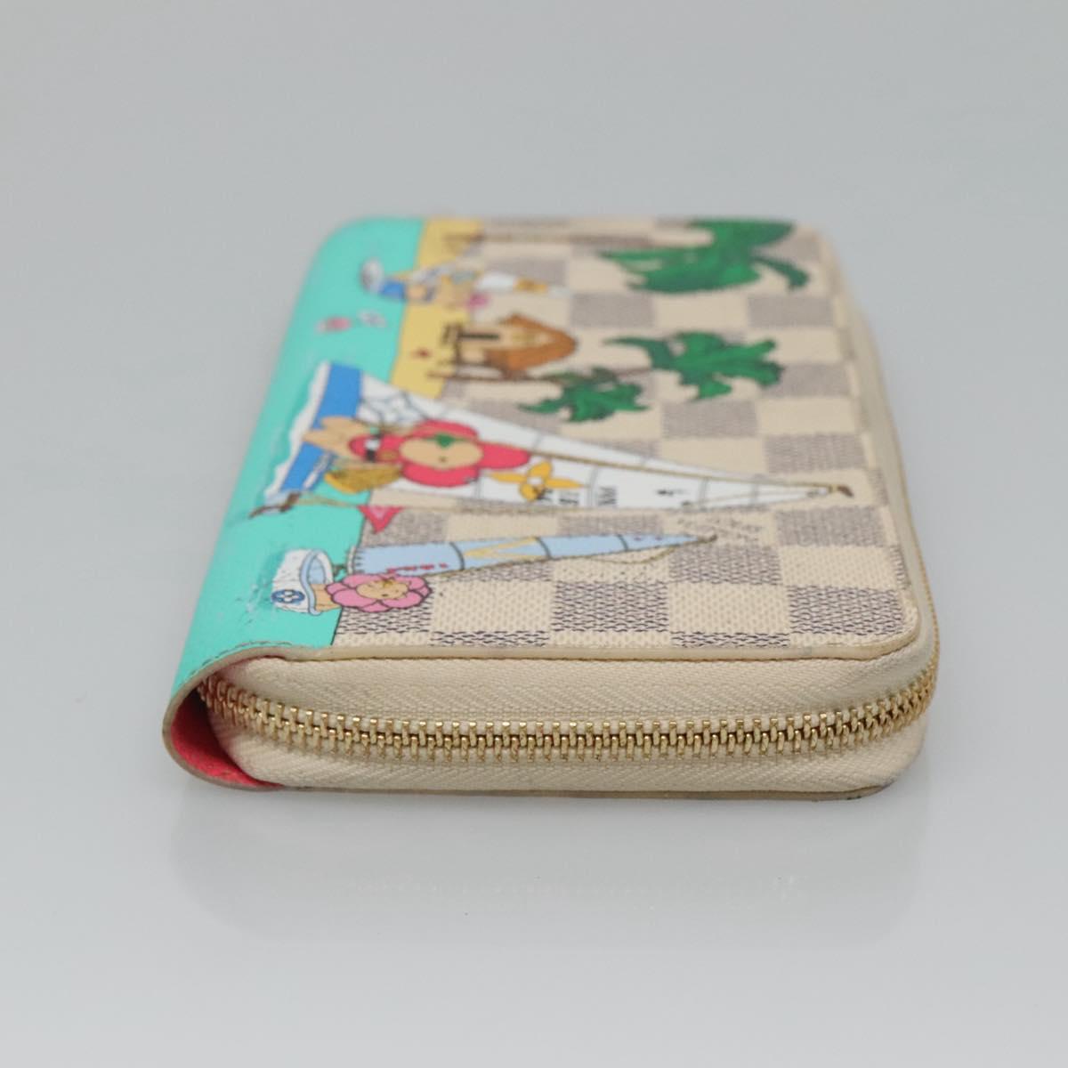 LOUIS VUITTON Damier Azur Vivienne Zippy Wallet Long Wallet N40507 Auth 126659