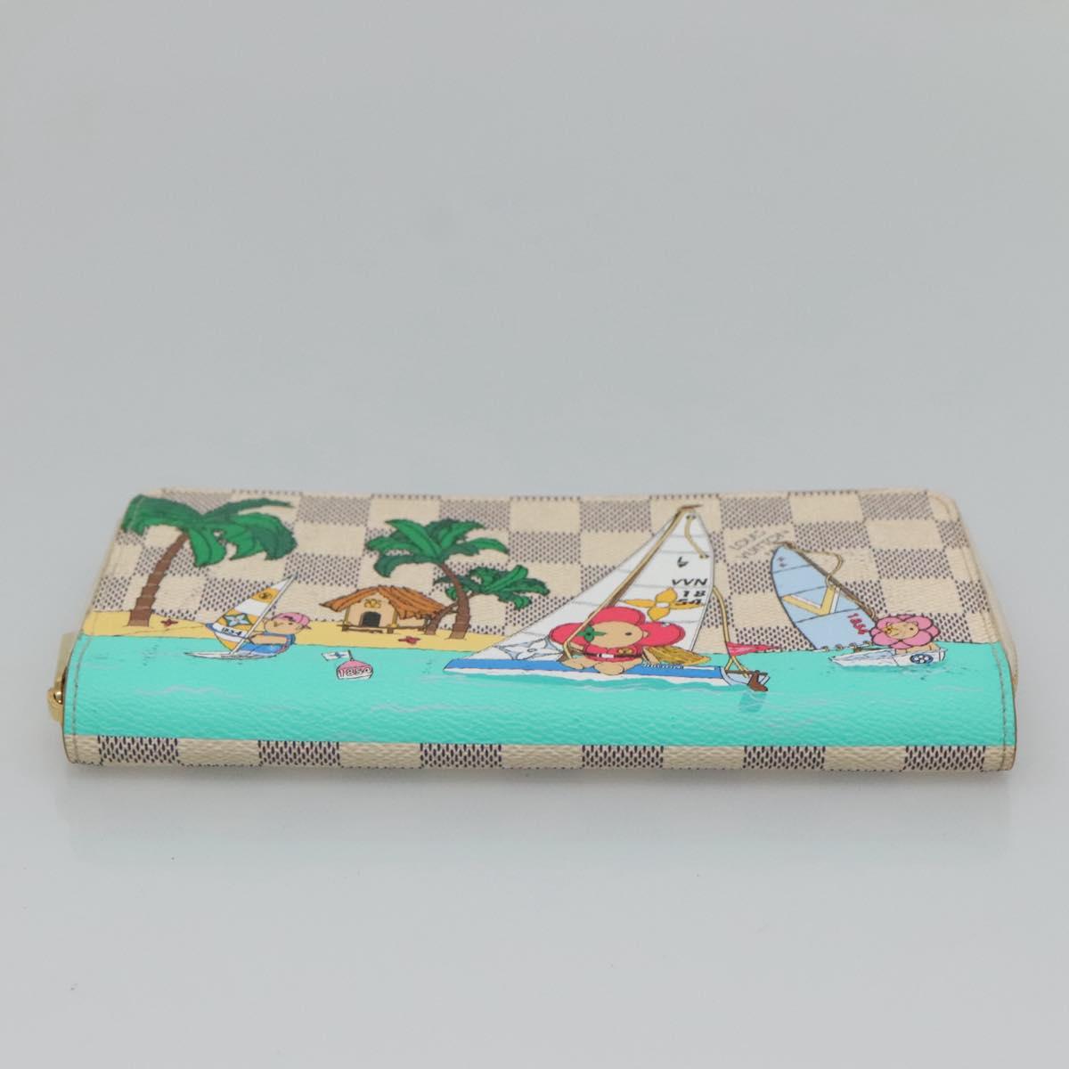 LOUIS VUITTON Damier Azur Vivienne Zippy Wallet Long Wallet N40507 Auth 126659