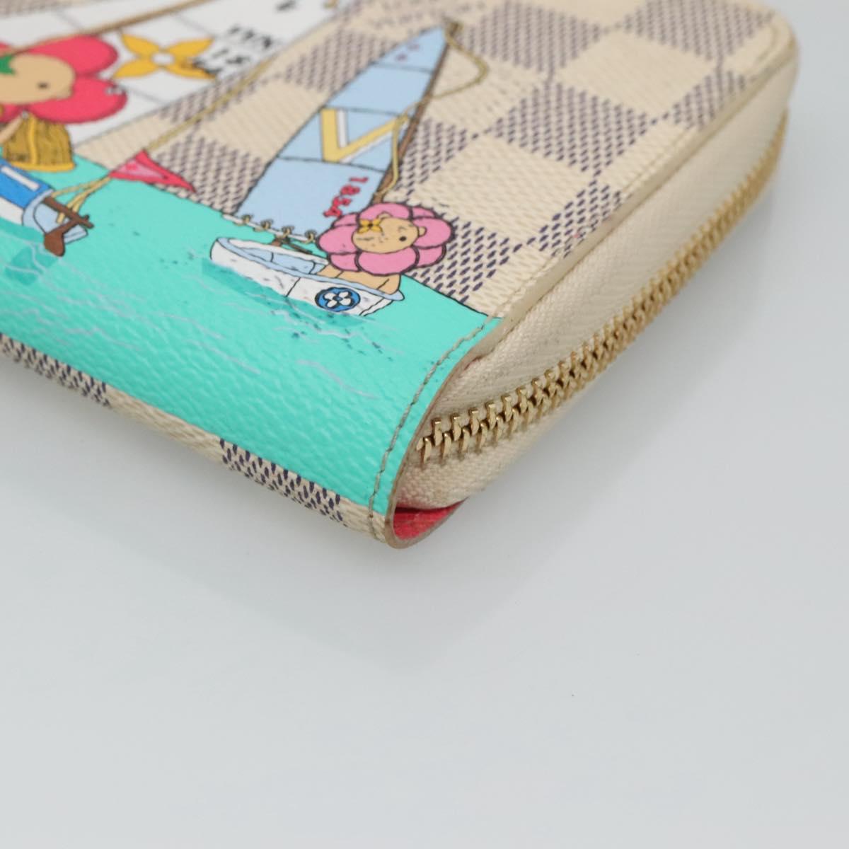 LOUIS VUITTON Damier Azur Vivienne Zippy Wallet Long Wallet N40507 Auth 126659
