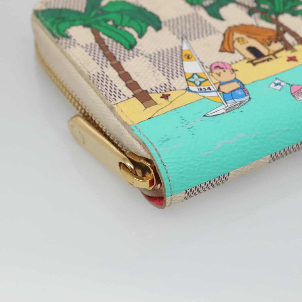 LOUIS VUITTON Damier Azur Vivienne Zippy Wallet Long Wallet N40507 Auth 126659