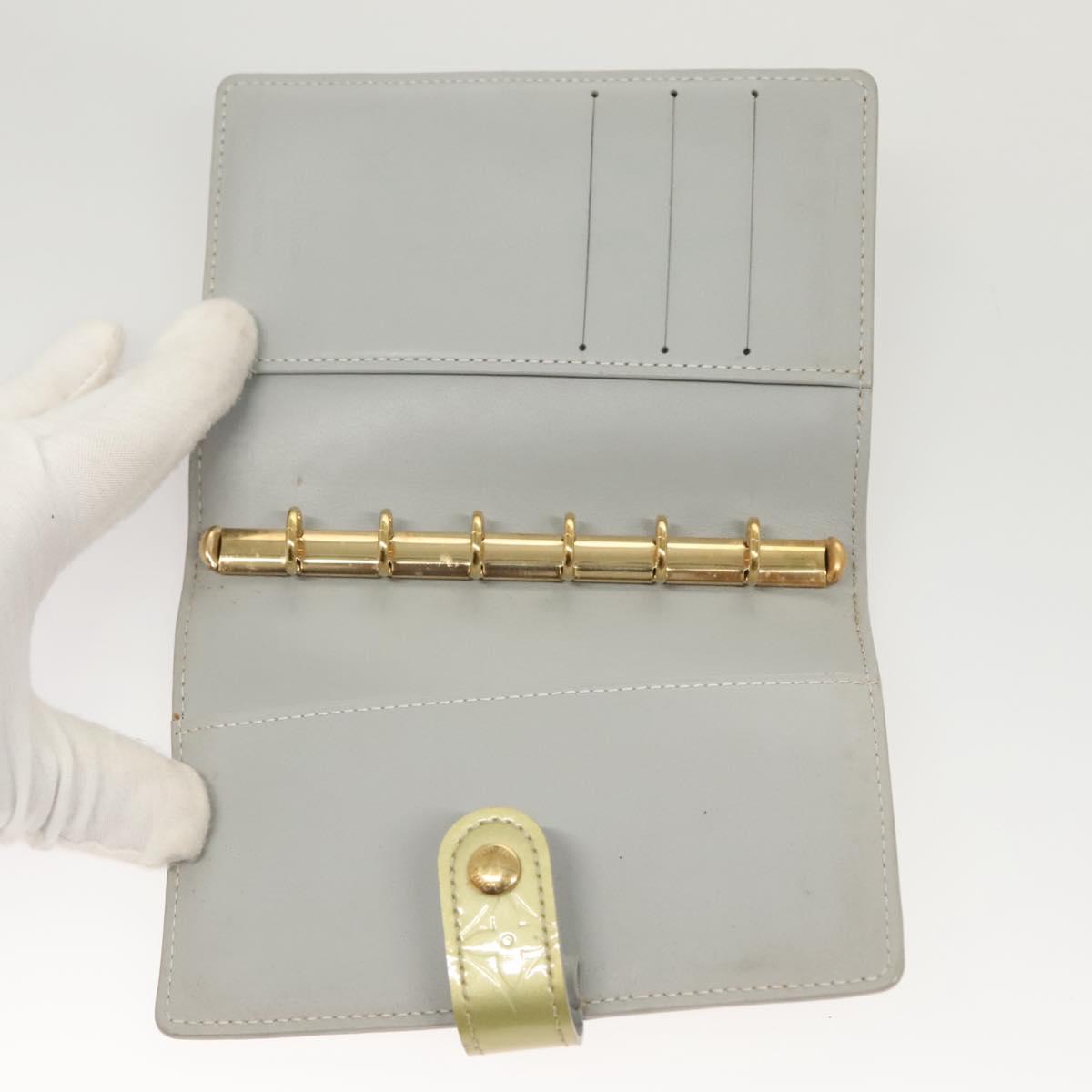 LOUIS VUITTON Vernis Agenda PM Day Planner Cover Gris R21001 LV Auth 126689A