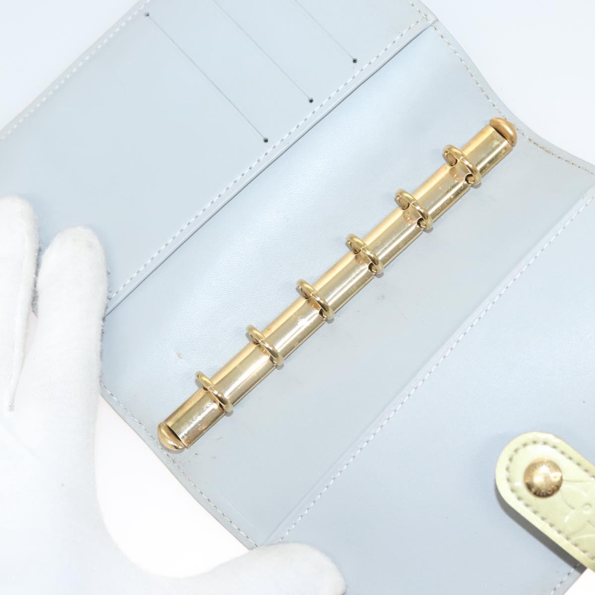 LOUIS VUITTON Vernis Agenda PM Day Planner Cover Gris R21001 LV Auth 126689A