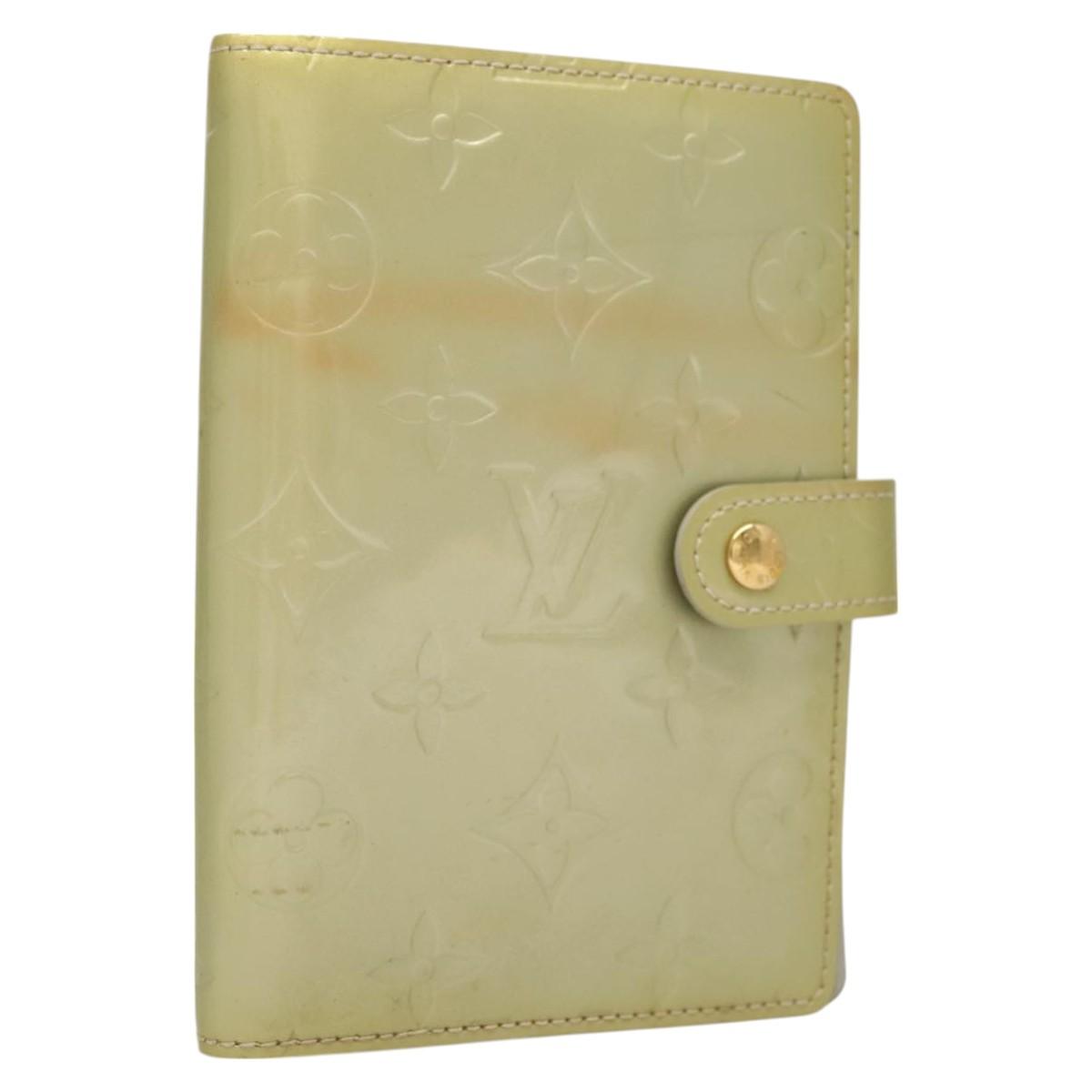 LOUIS VUITTON Vernis Agenda PM Day Planner Cover Gris R21001 LV Auth 126689A