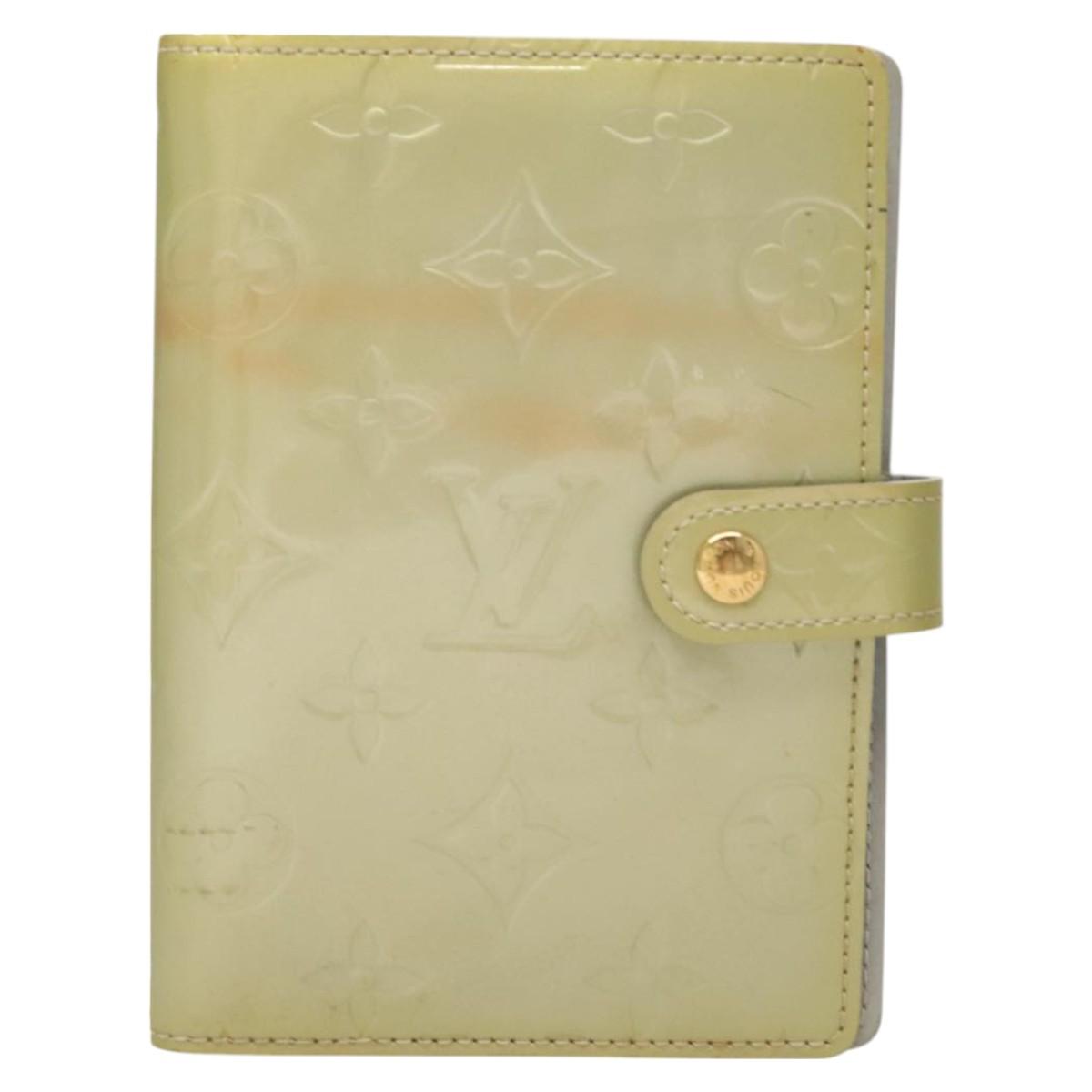LOUIS VUITTON Vernis Agenda PM Day Planner Cover Gris R21001 LV Auth 126689A