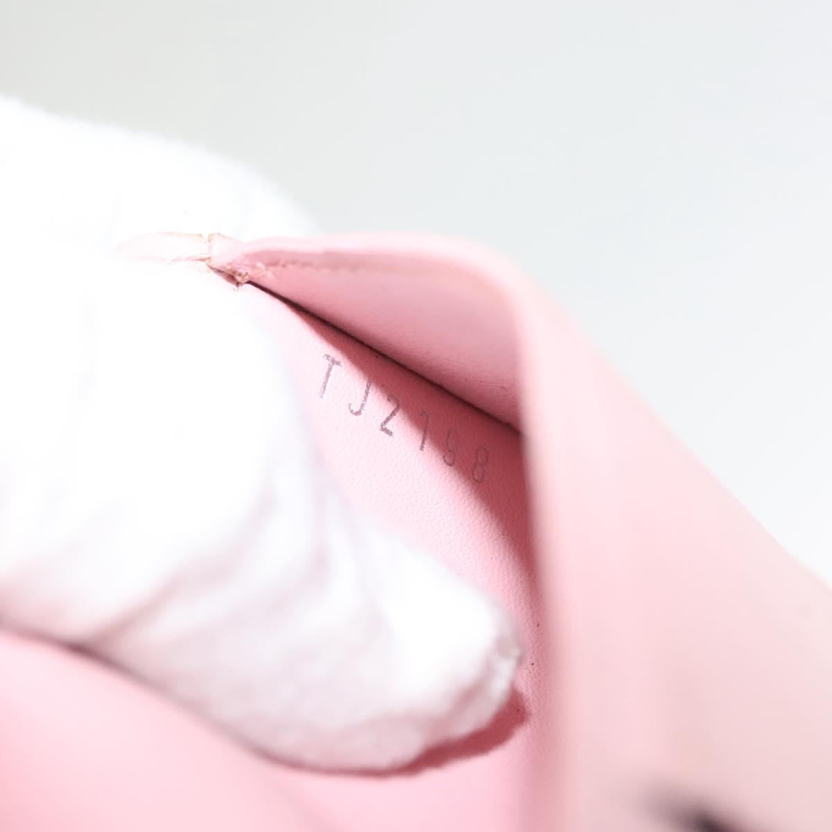 LOUIS VUITTON New Wave Zipto Compact Wallet Leather Pink M63791 LV Auth 126691