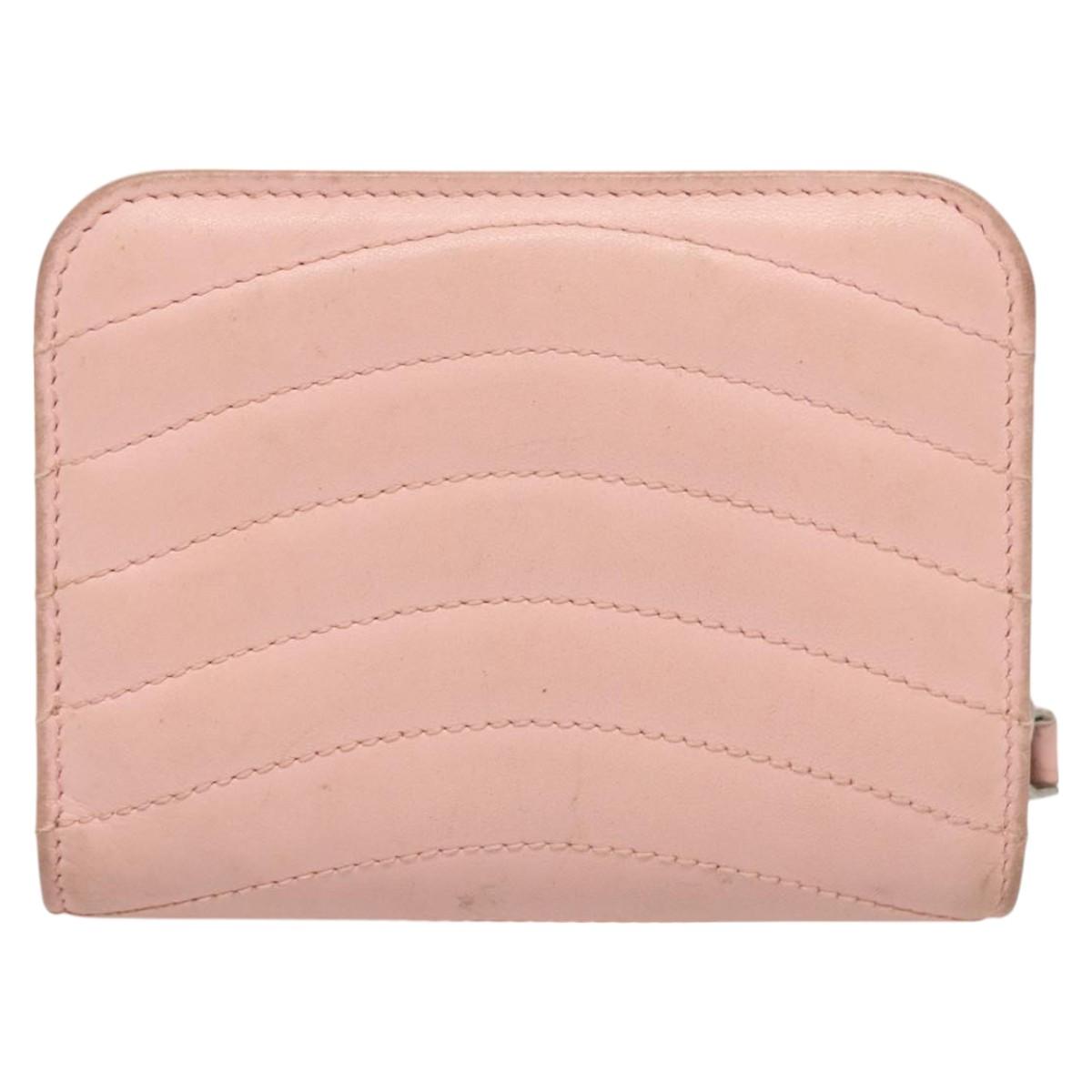 LOUIS VUITTON New Wave Zipto Compact Wallet Leather Pink M63791 LV Auth 126691