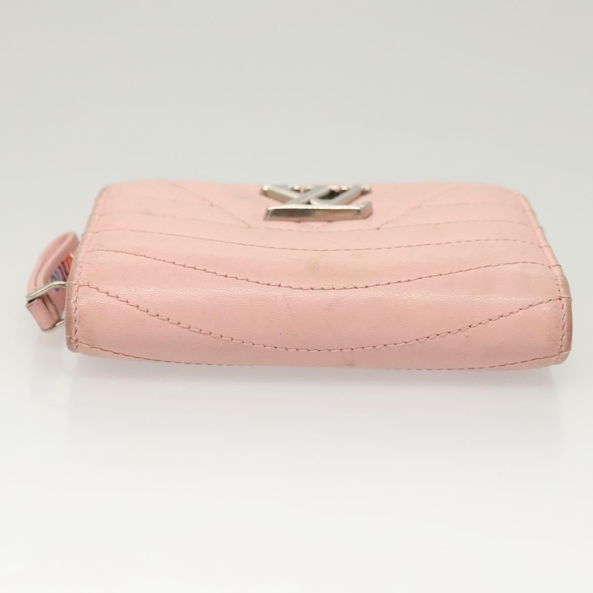 LOUIS VUITTON New Wave Zipto Compact Wallet Leather Pink M63791 LV Auth 126691