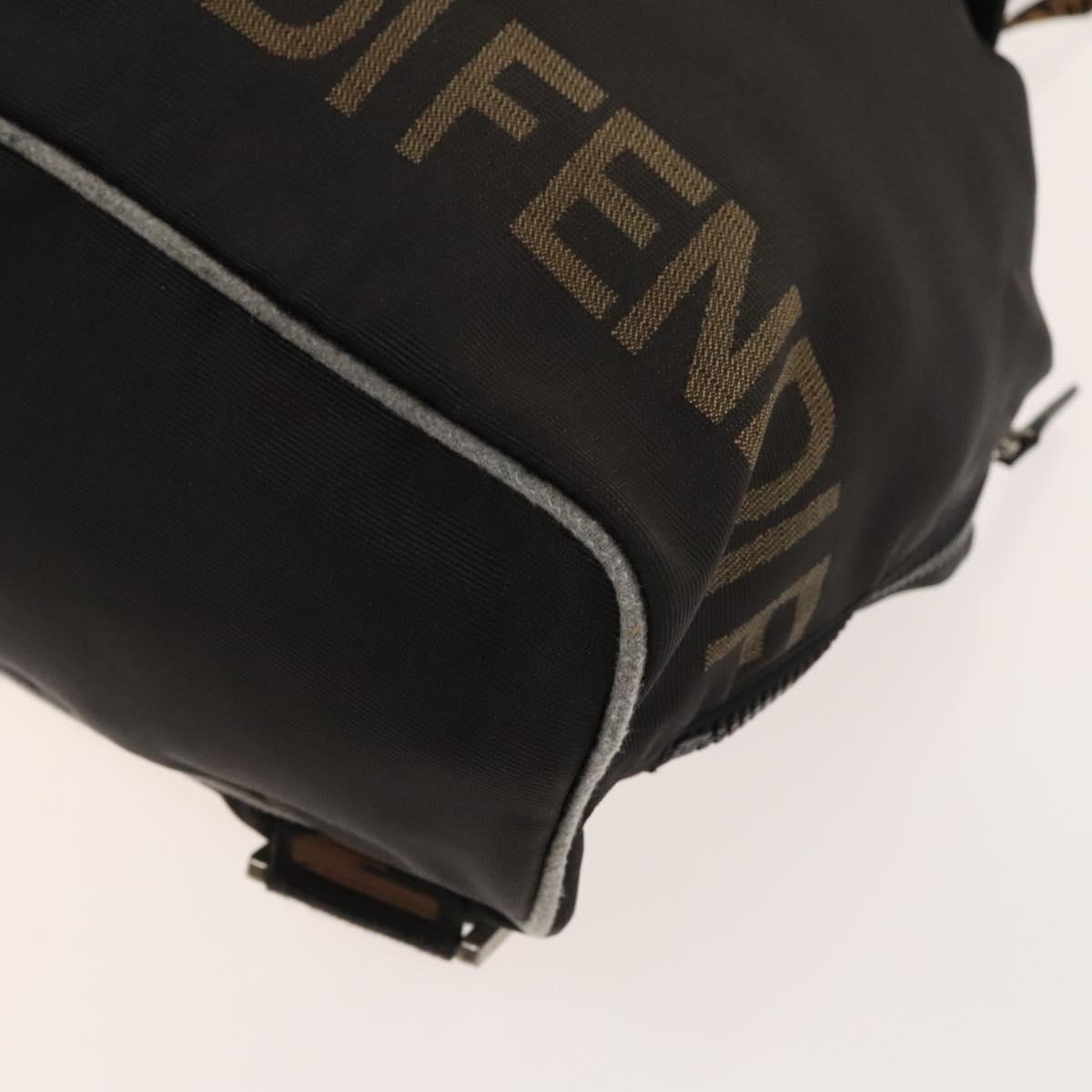 FENDI Backpack Black Silver Auth 126725
