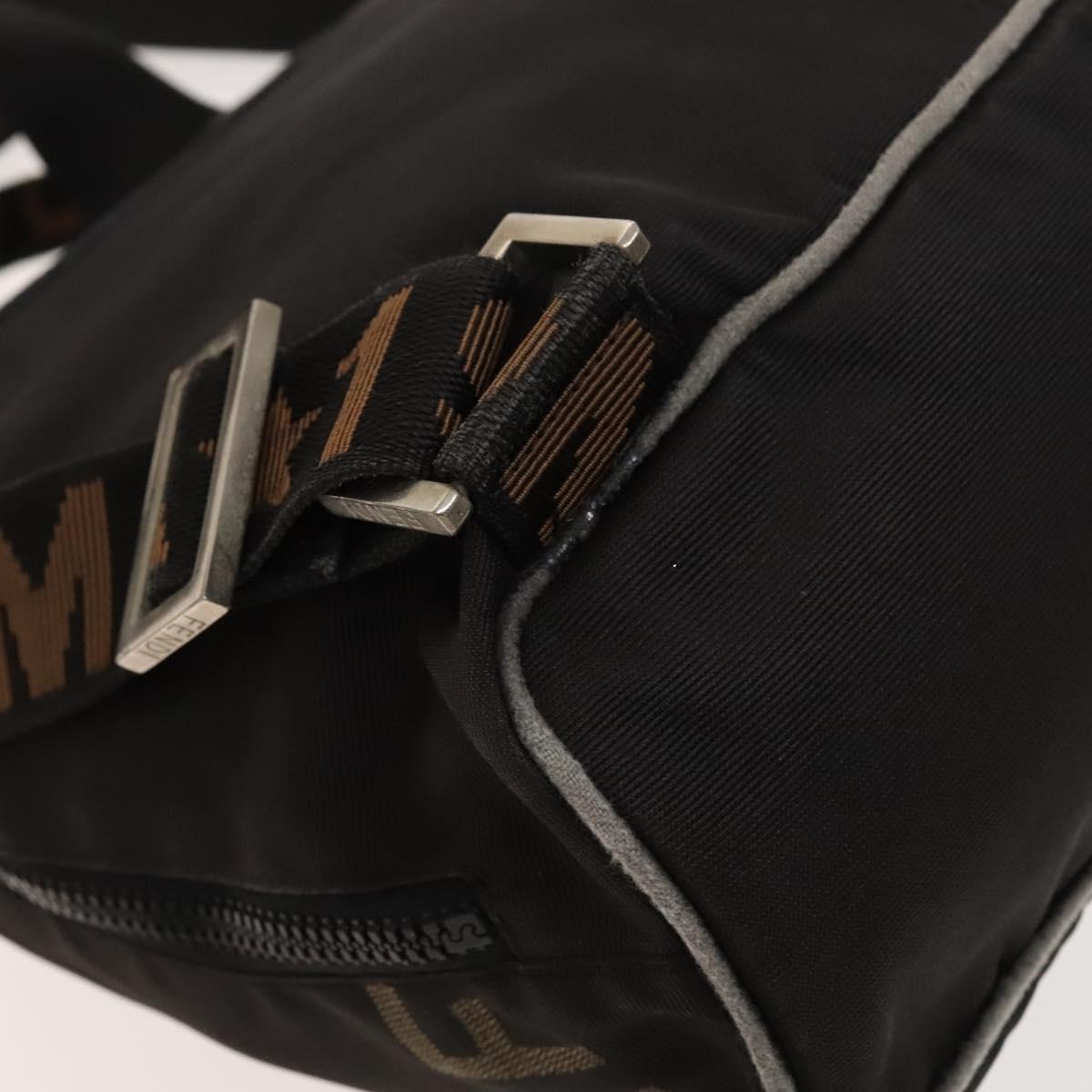 FENDI Backpack Nylon Black Silver Auth 126725