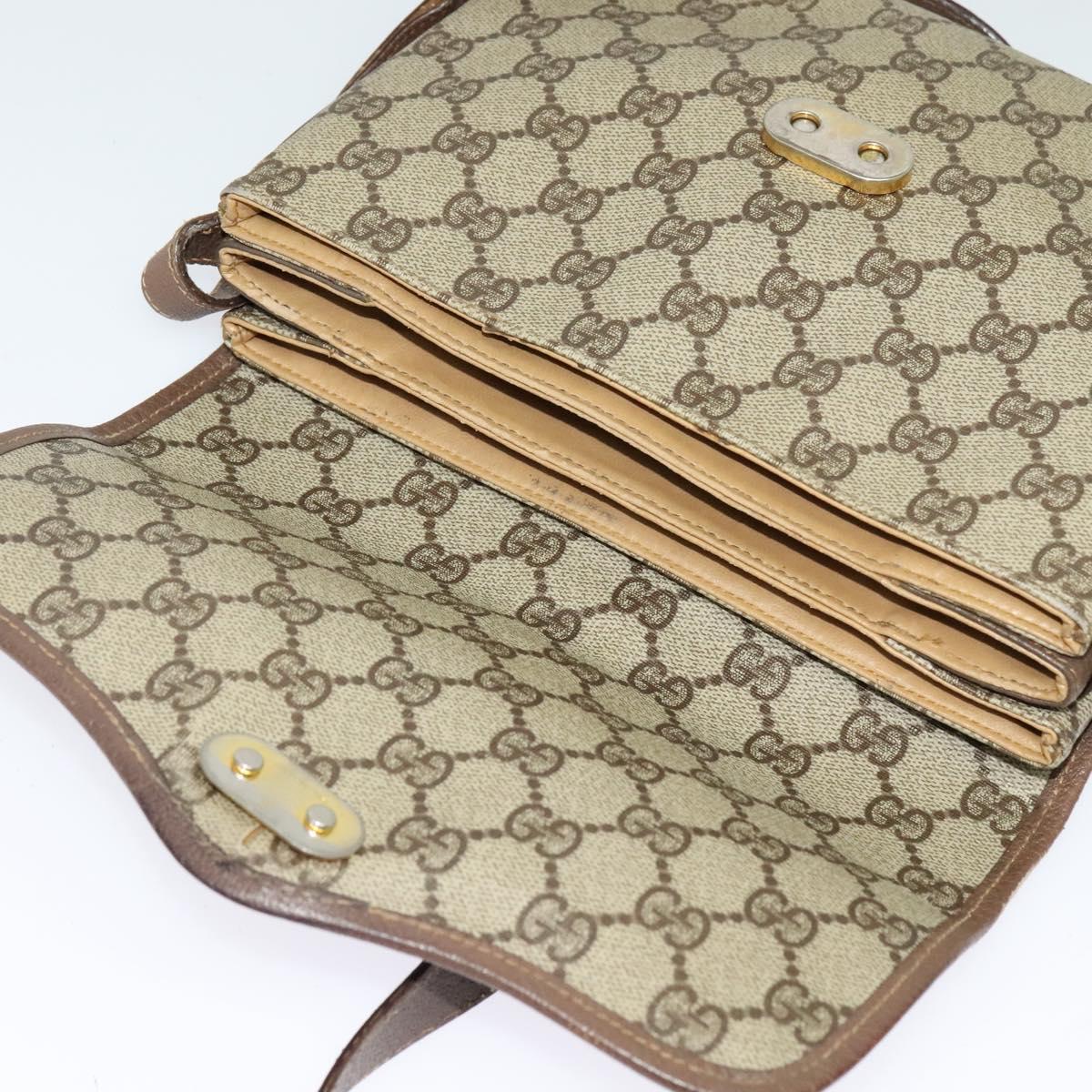 GUCCI GG Supreme Web Sherry Line Bag PVC Beige 001 113 6862 8039 Auth 126794