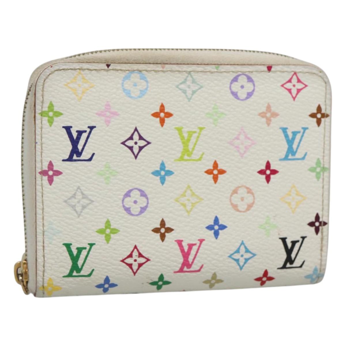 LOUIS VUITTON Monogram Multicolor Zippy Coin Purse White M93741 LV Auth 126806