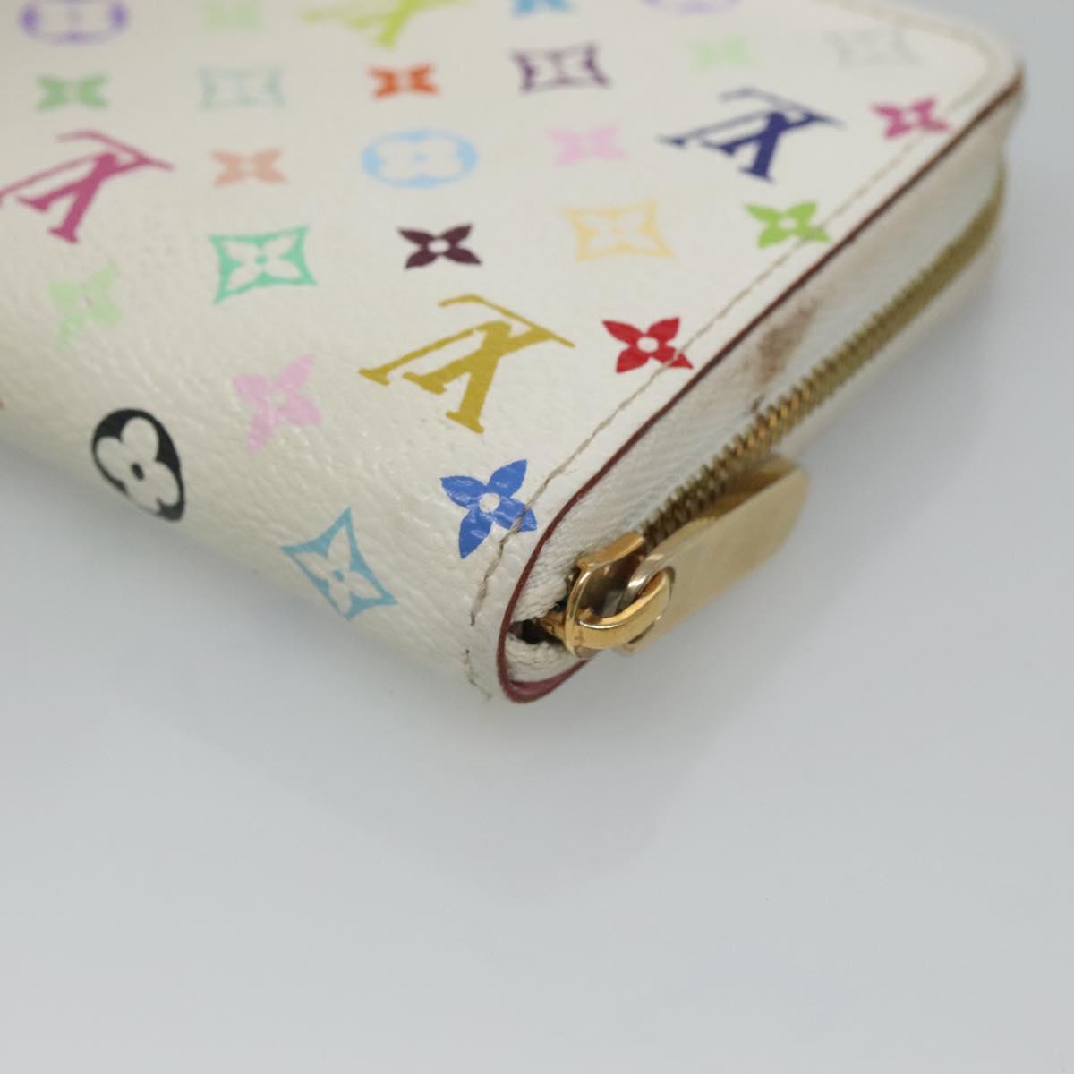 LOUIS VUITTON Monogram Multicolor Zippy Coin Purse White M93741 LV Auth 126806