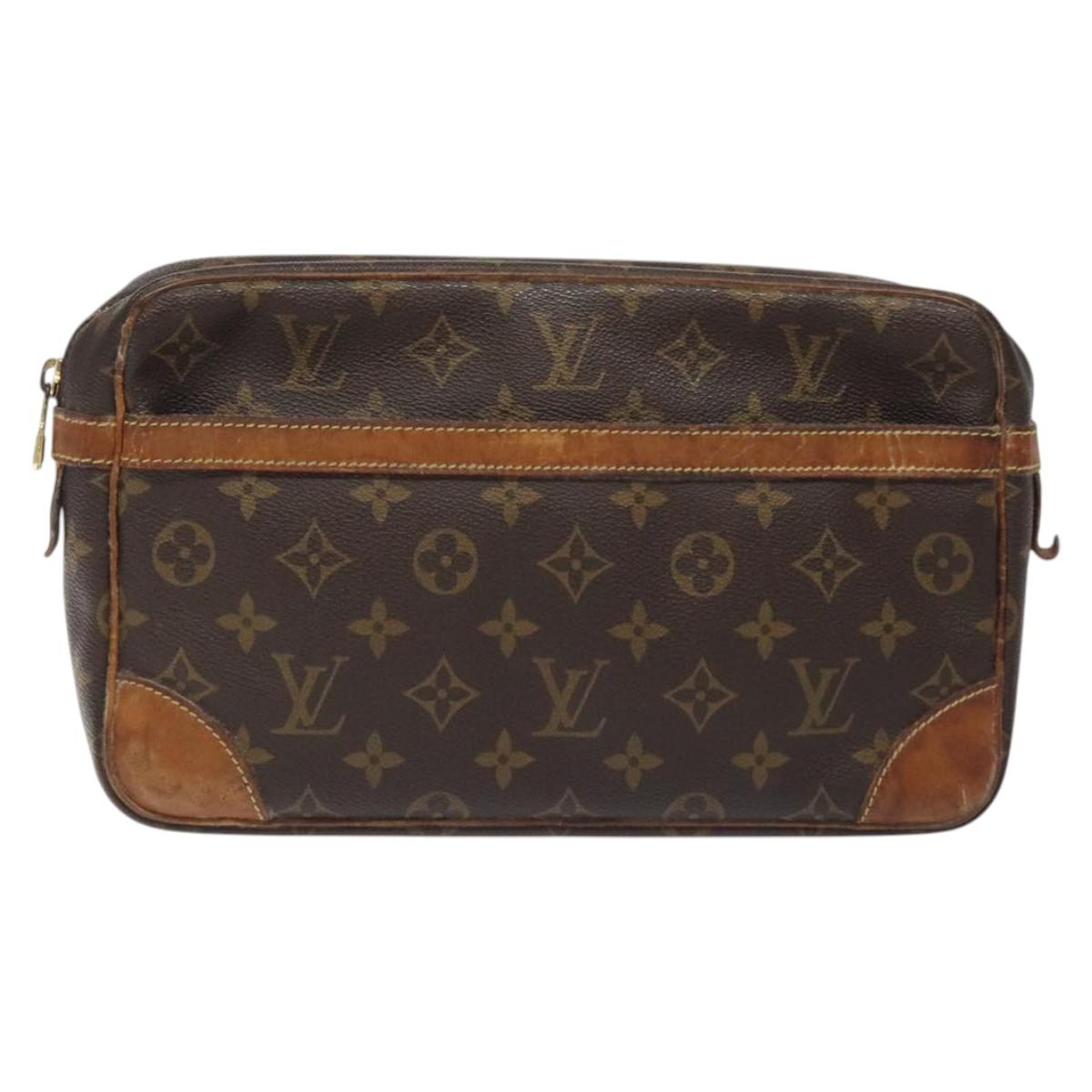 LOUIS VUITTON Monogram Compiegne 28 Clutch Bag M51845 LV Auth 126832