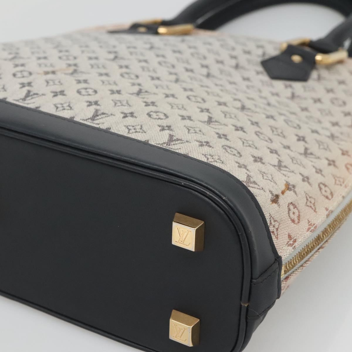 LOUIS VUITTON Monogram Mini Alma Haut Hand Bag Blue M92202 LV Auth 126892