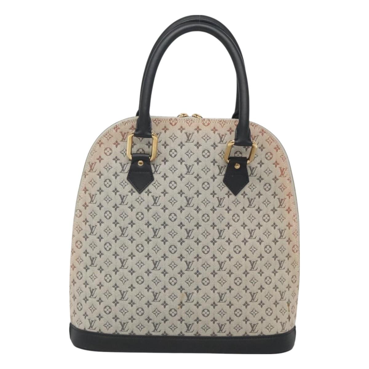 LOUIS VUITTON Monogram Mini Alma Haut Hand Bag Blue M92202 LV Auth 126892