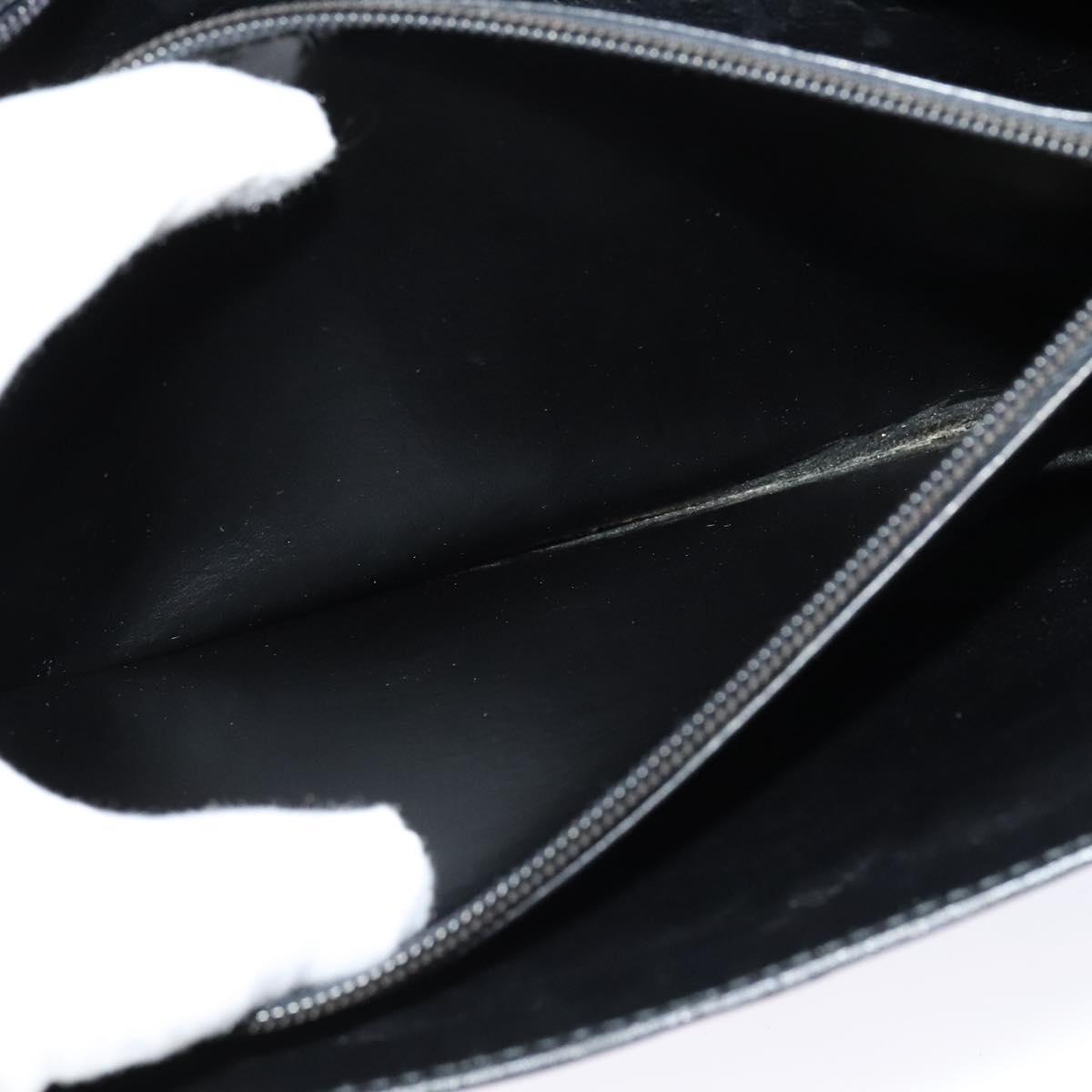 CELINE Shoulder Bag Leather Black Gold Auth 126895