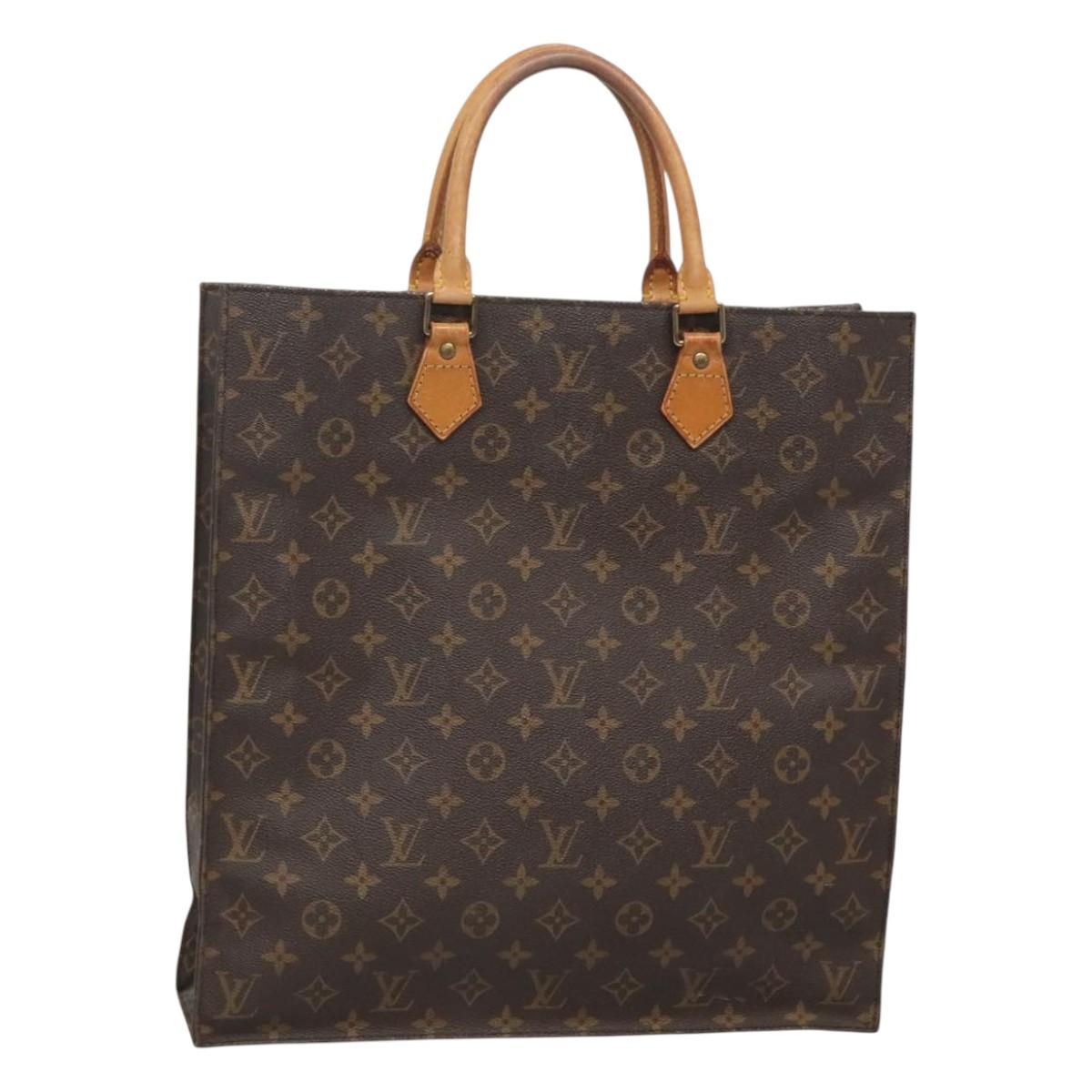 LOUIS VUITTON Monogram Sac Plat Hand Bag M51140 LV Auth 126904