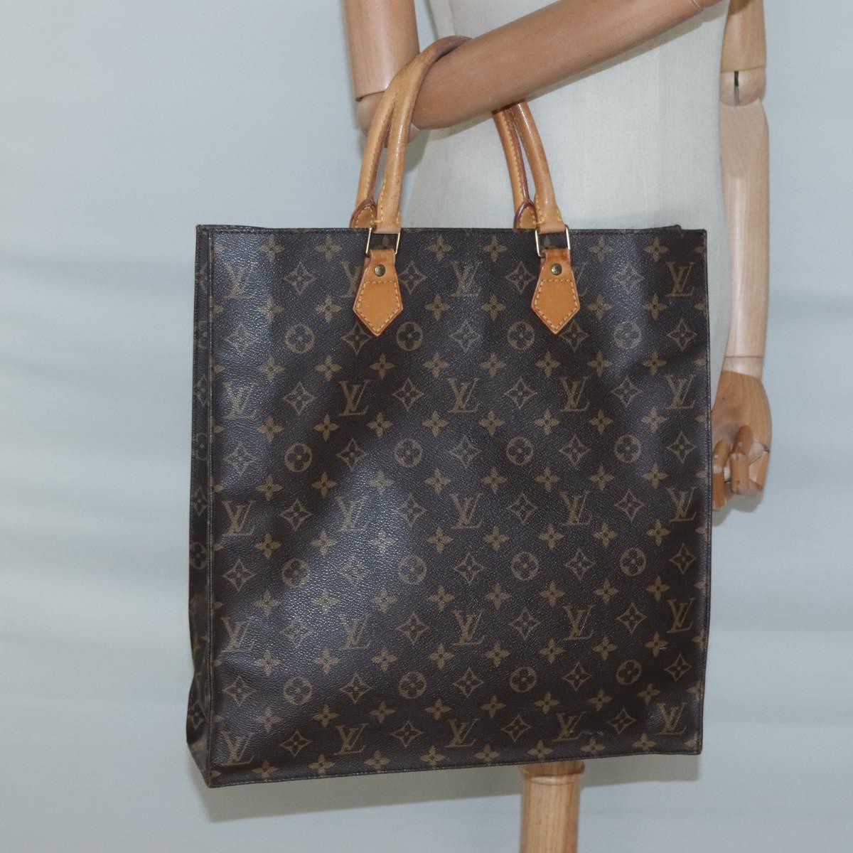 LOUIS VUITTON Monogram Sac Plat Hand Bag M51140 LV Auth 126904