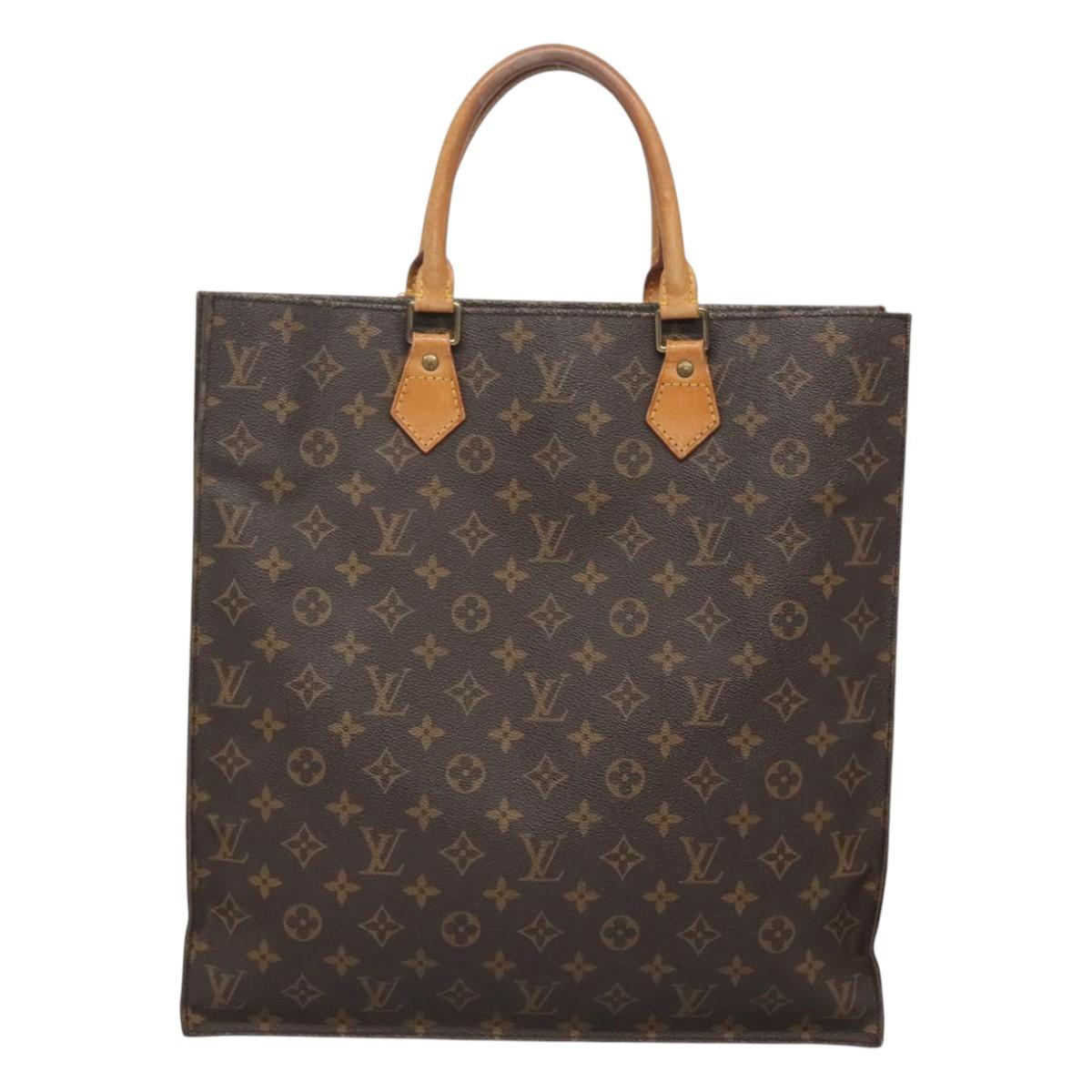 LOUIS VUITTON Monogram Sac Plat Hand Bag M51140 LV Auth 126904