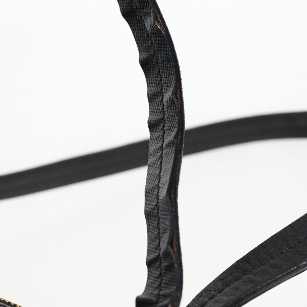 PRADA Tote Bag Nylon 2way Black Gold Auth 126914V