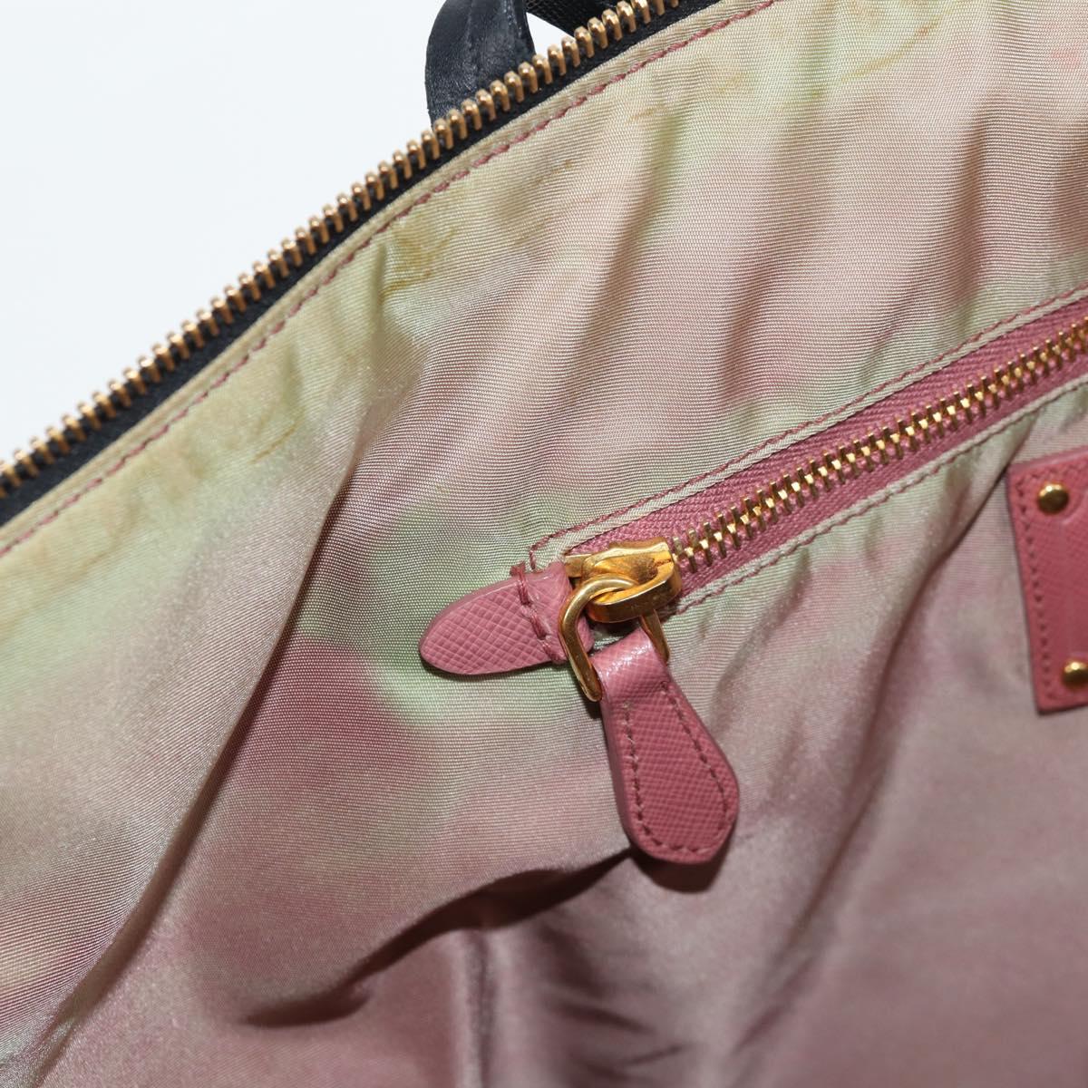 PRADA Tote Bag Nylon 2way Black Gold Auth 126914V