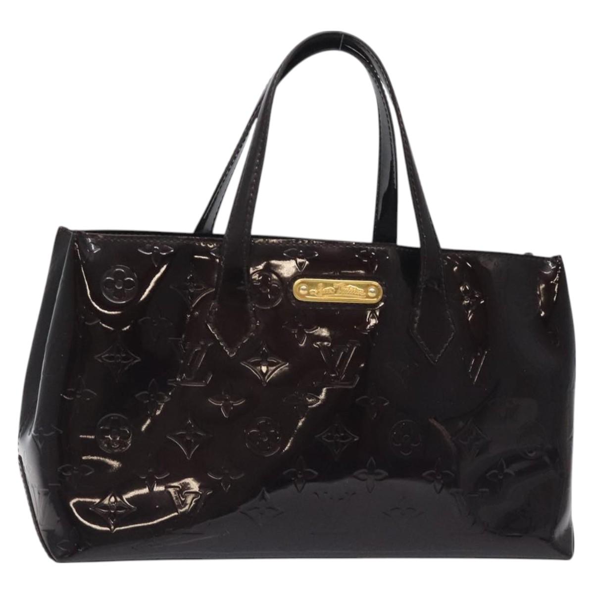LOUIS VUITTON Monogram Vernis Wilshire PM Hand Bag Amarante M93641 Auth 126925