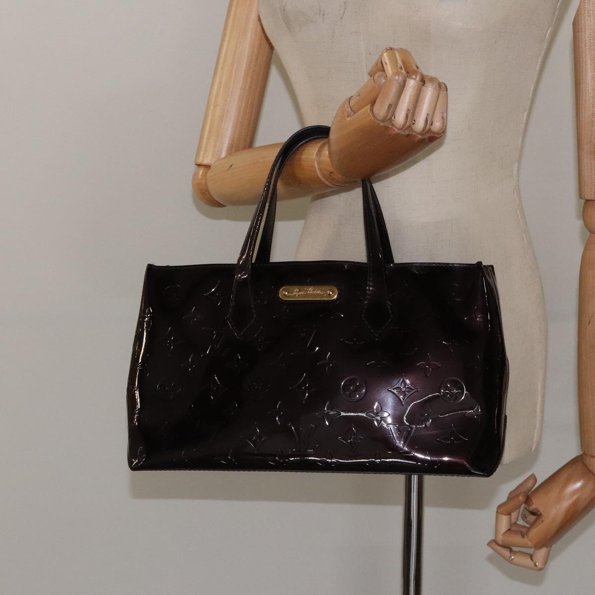 LOUIS VUITTON Monogram Vernis Wilshire PM Hand Bag Amarante M93641 Auth 126925