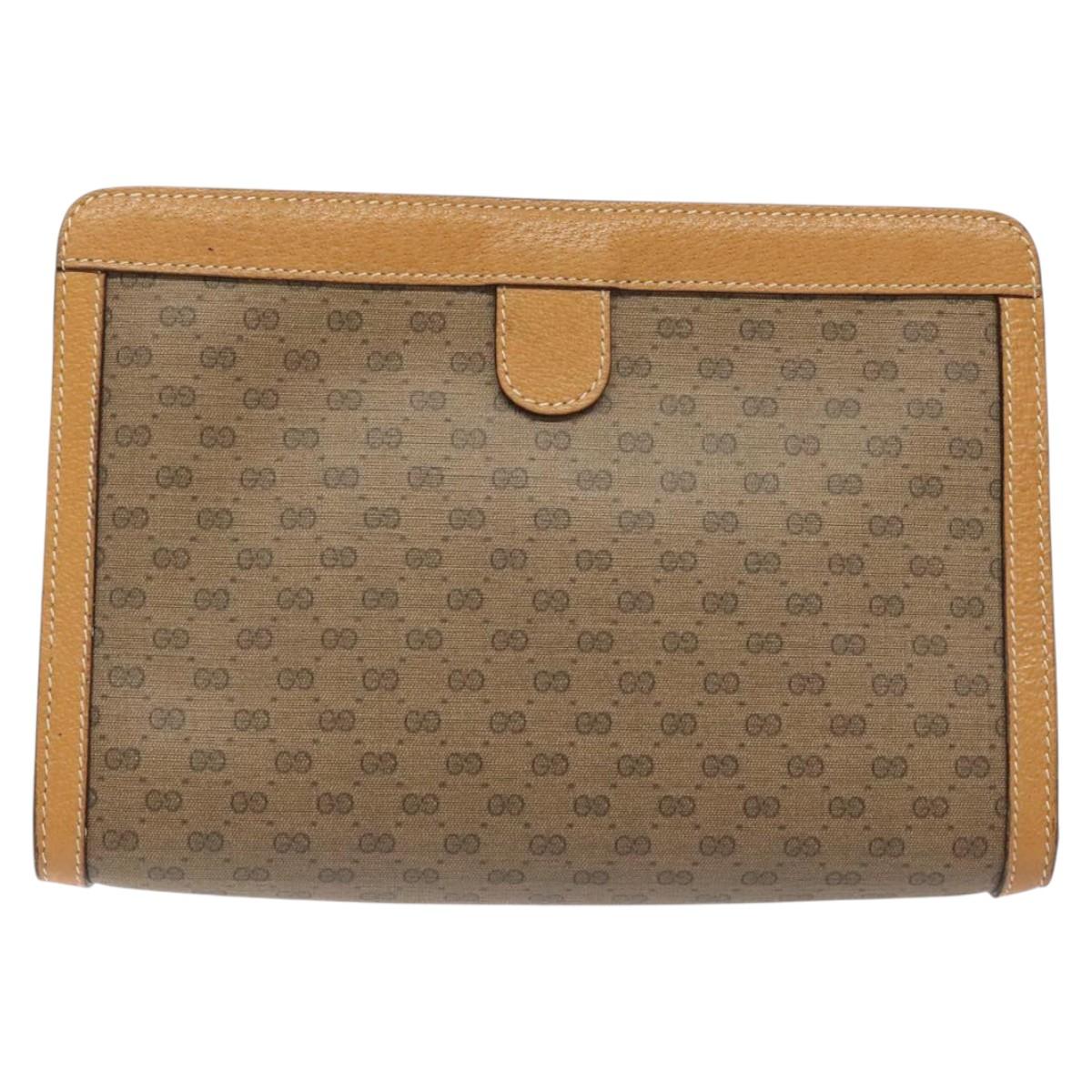 GUCCI Micro GG Supreme Web Sherry Line Bag PVC Beige 156 01 032 Auth 126935