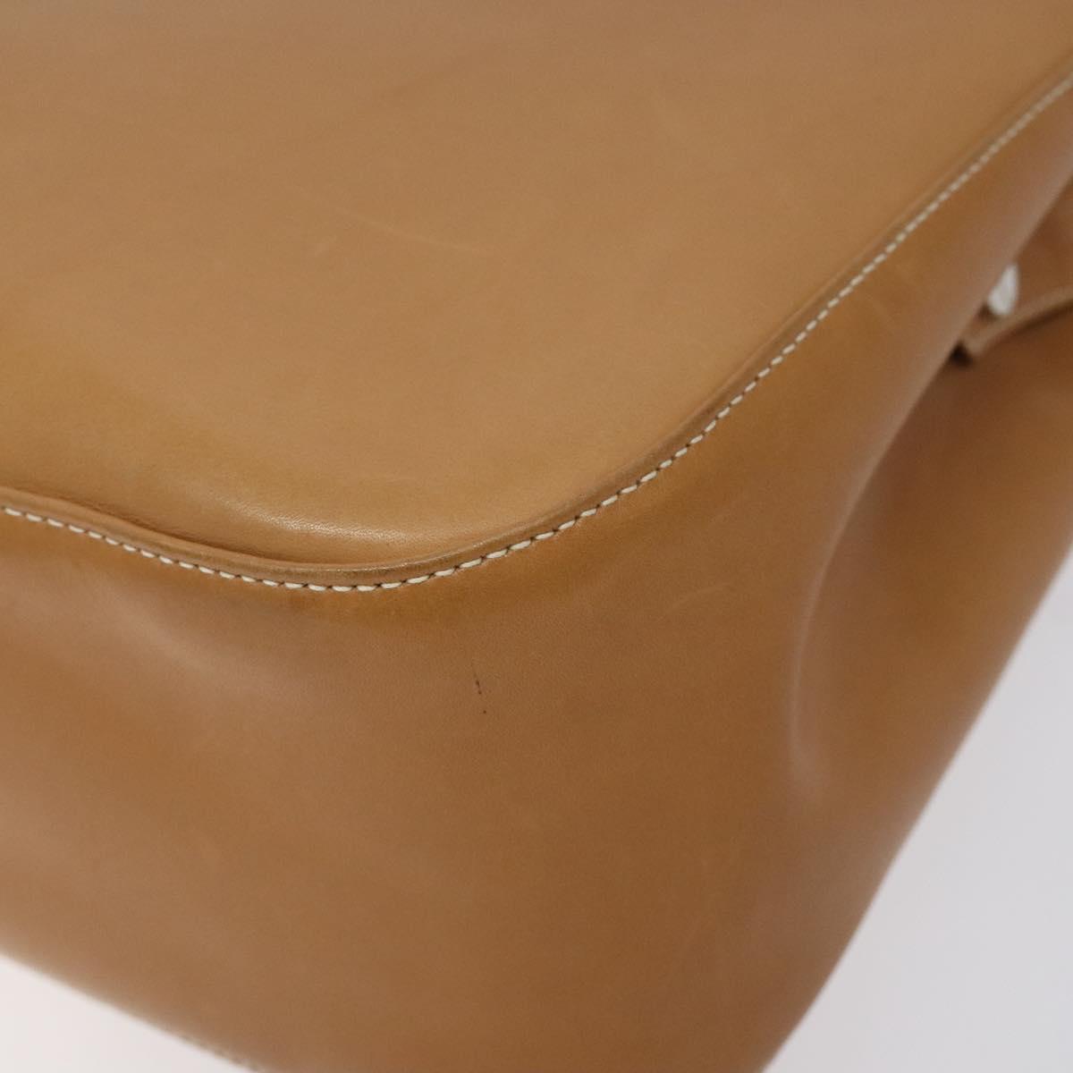 Salvatore Ferragamo Gancini Shoulder Bag Leather Brown Silver Auth 126938