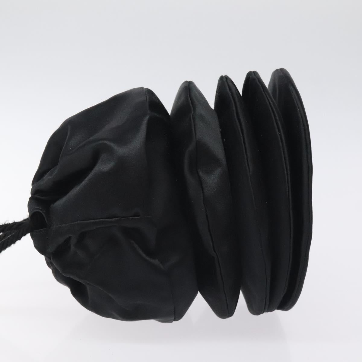 FENDI Shoulder Bag Satin Black Auth 127026