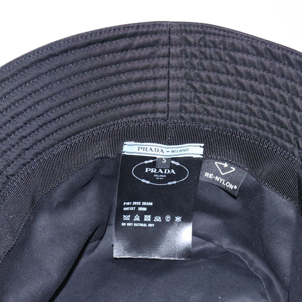 PRADA Bucket Hat Nylon S Black Auth 127060