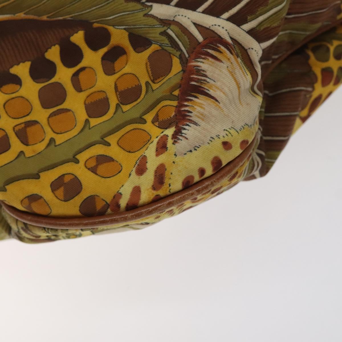 Salvatore Ferragamo Animal Shoulder Bag Canvas Brown Gold Auth 127061