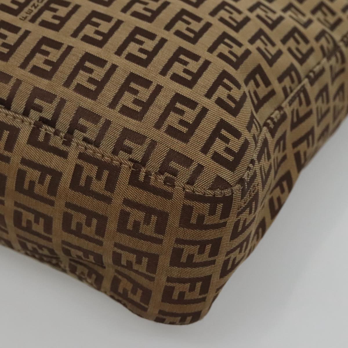 FENDI Zucchino Canvas Hand Bag Beige Auth 127082