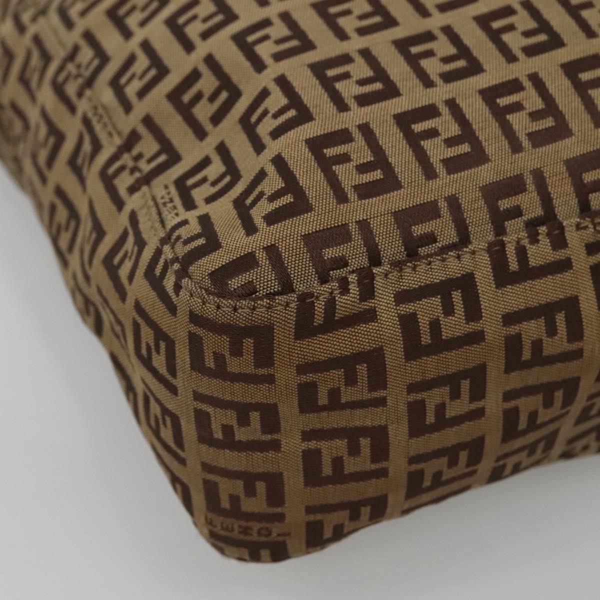 FENDI Zucchino Canvas Hand Bag Beige Auth 127082