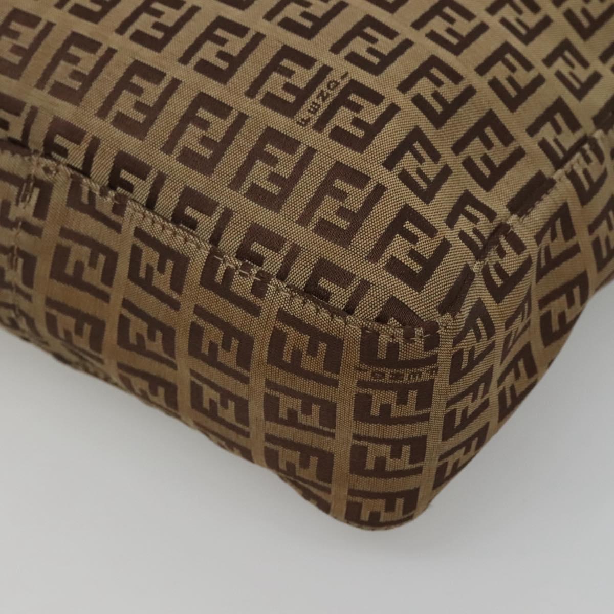 FENDI Zucchino Canvas Hand Bag Beige Auth 127082
