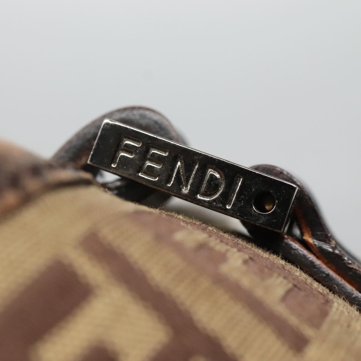 FENDI Zucchino Canvas Hand Bag Beige Auth 127082