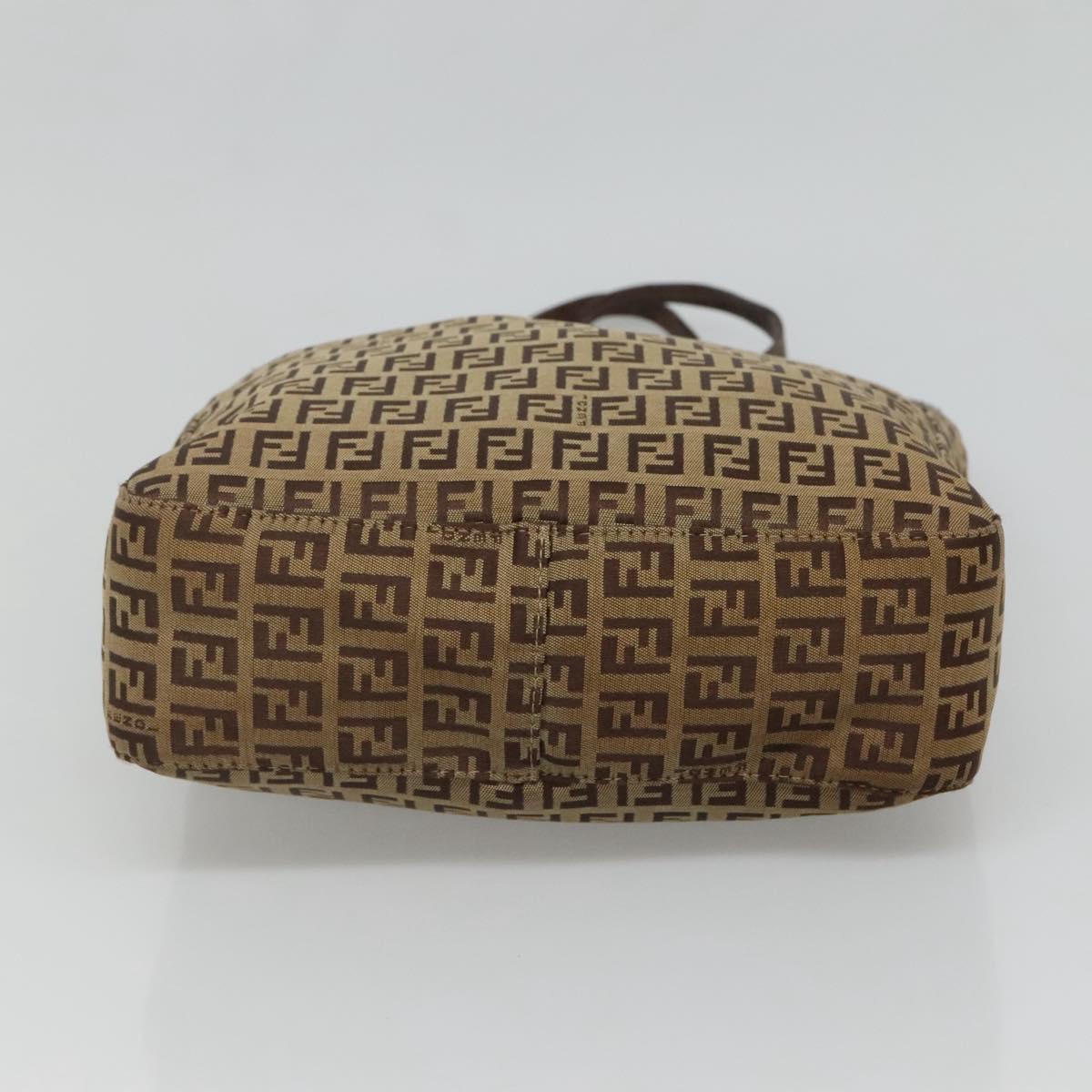 FENDI Zucchino Canvas Hand Bag Beige Auth 127082