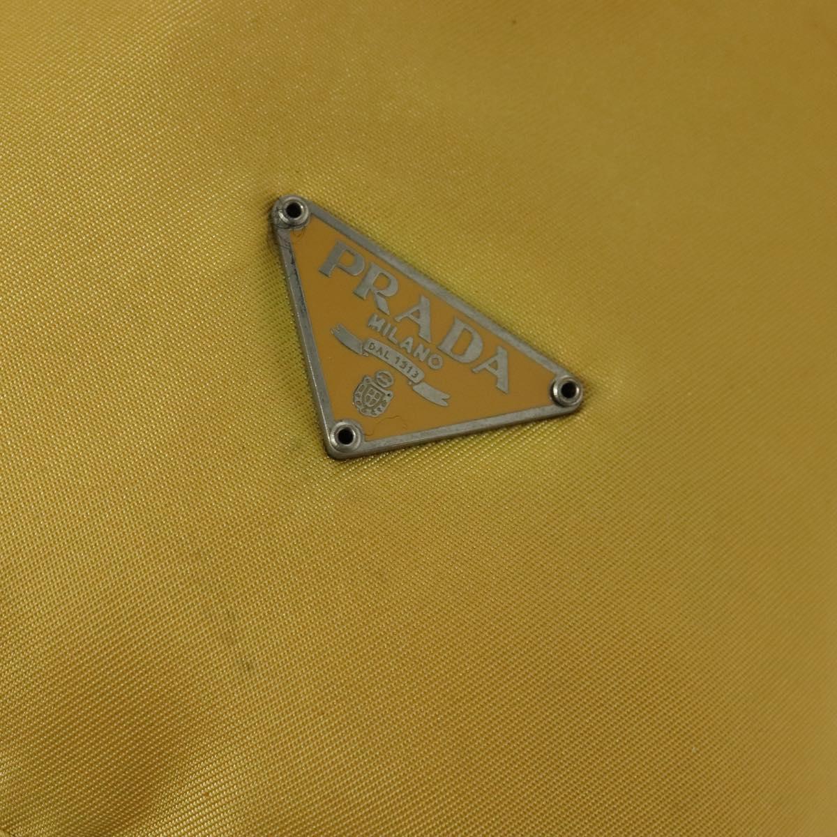 PRADA Pouch Nylon Yellow Auth 127122
