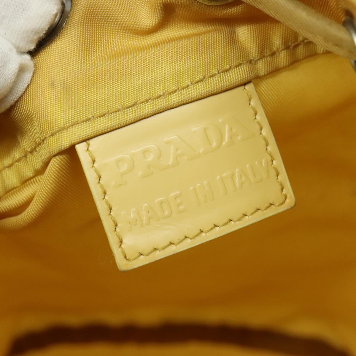 PRADA Pouch Nylon Yellow Auth 127122