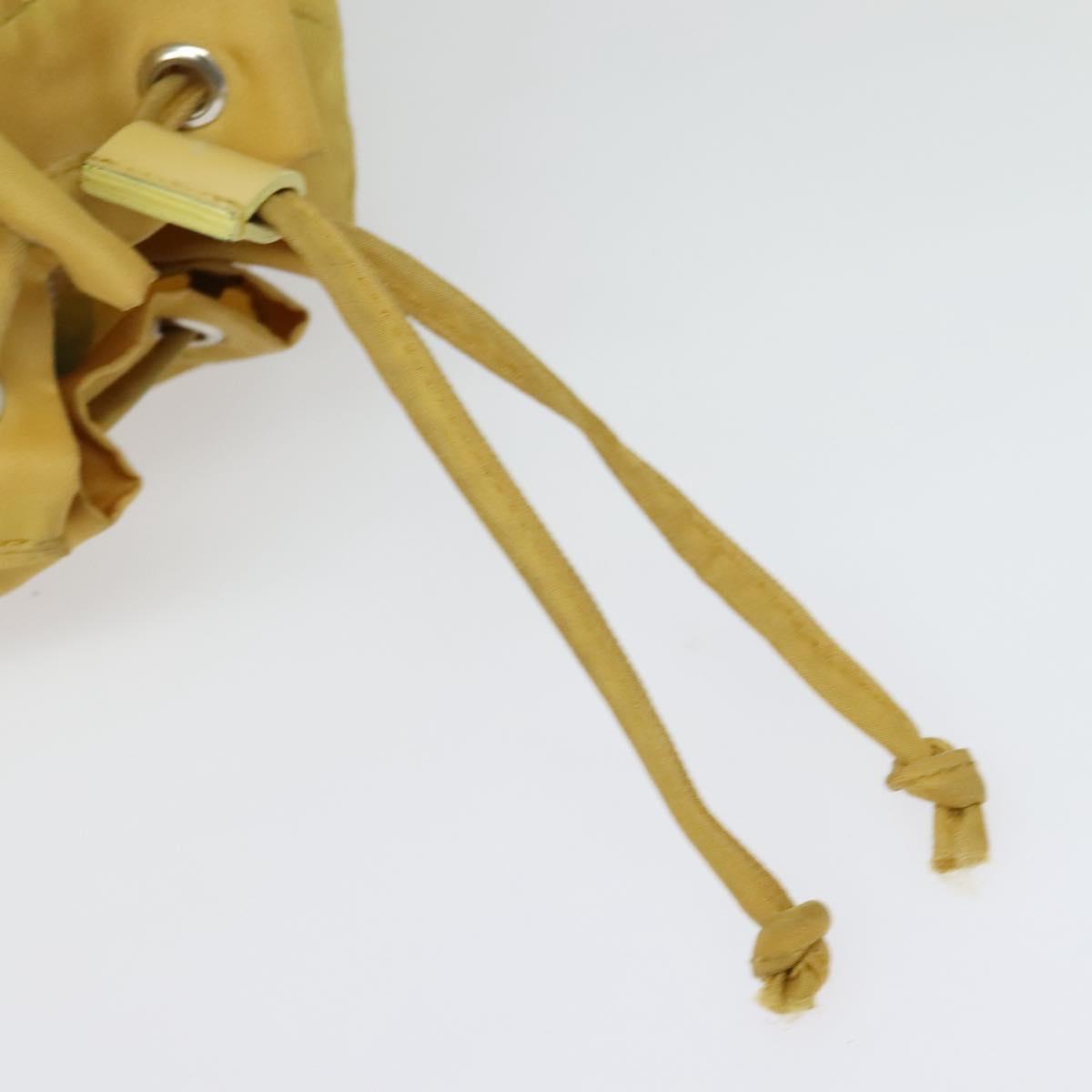 PRADA Pouch Nylon Yellow Auth 127122