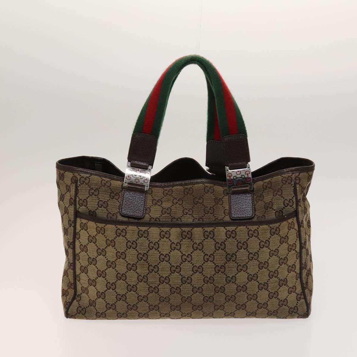 GUCCI GG Canvas Web Sherry Line Bag 3Set Beige Auth 127135