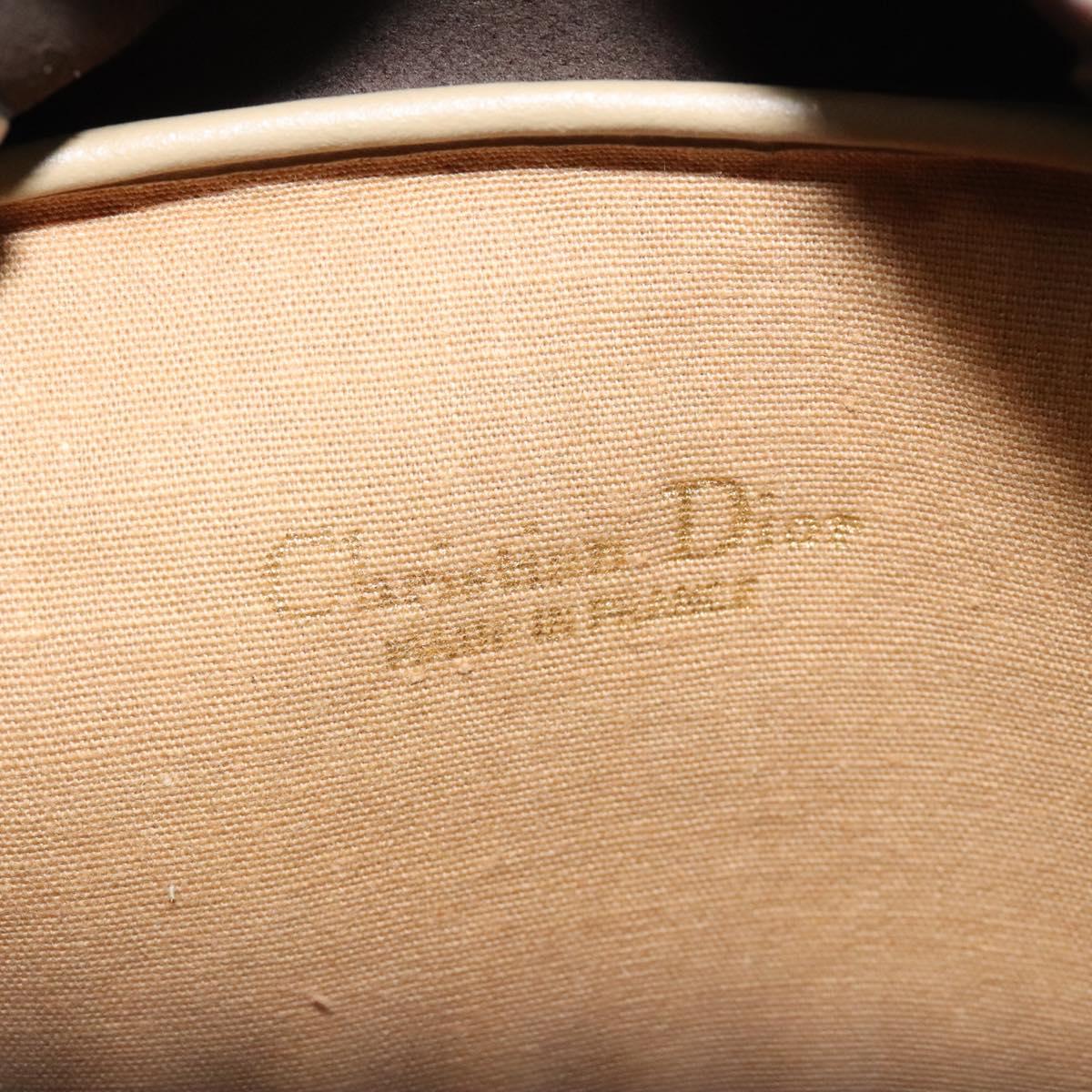 Christian Dior Trotter Canvas Hand Bag Beige Gold Auth 127152