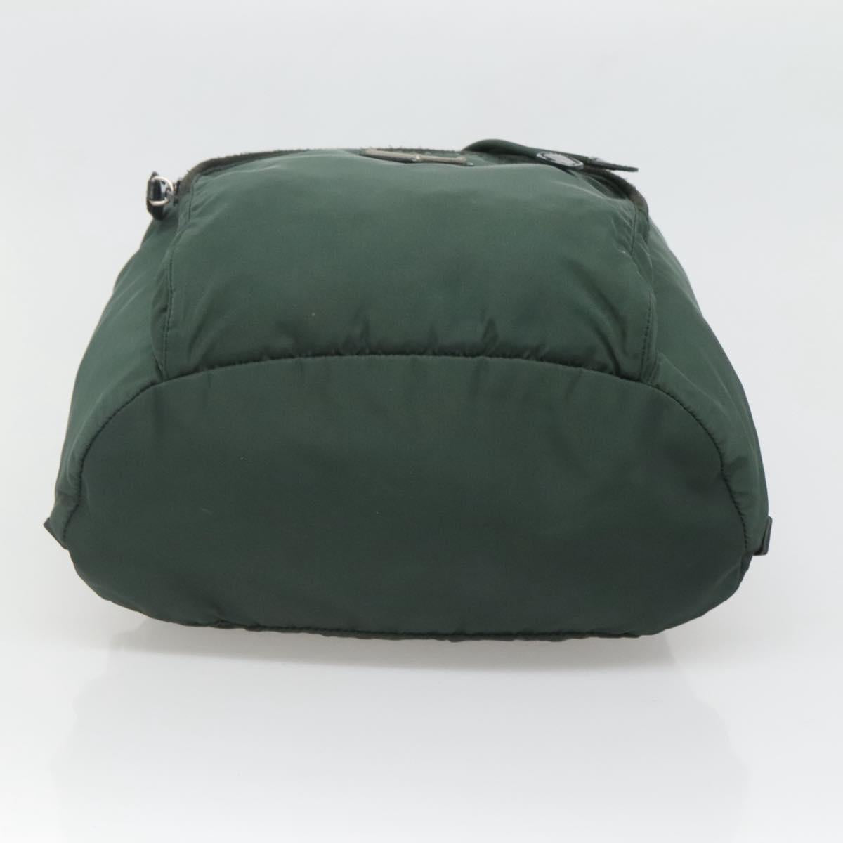 PRADA Backpack Nylon Green Silver Auth 127191